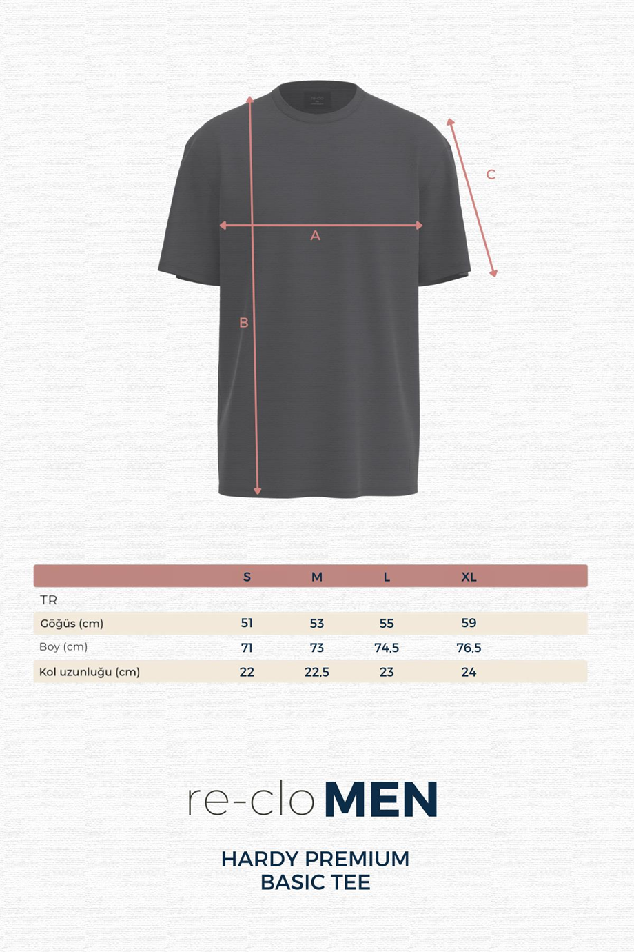 HARDY ORGANIK KUMAŞLI PREMIUM BASIC T-SHIRT