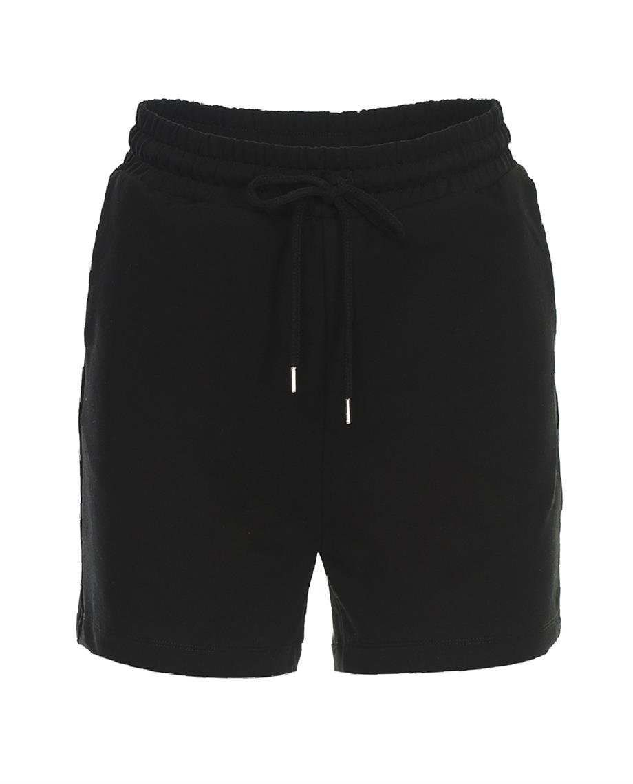 Hattie, Sürdürülebilir Kumaşlı, Lastik Detaylı Cepli Siyah Kadın Şort