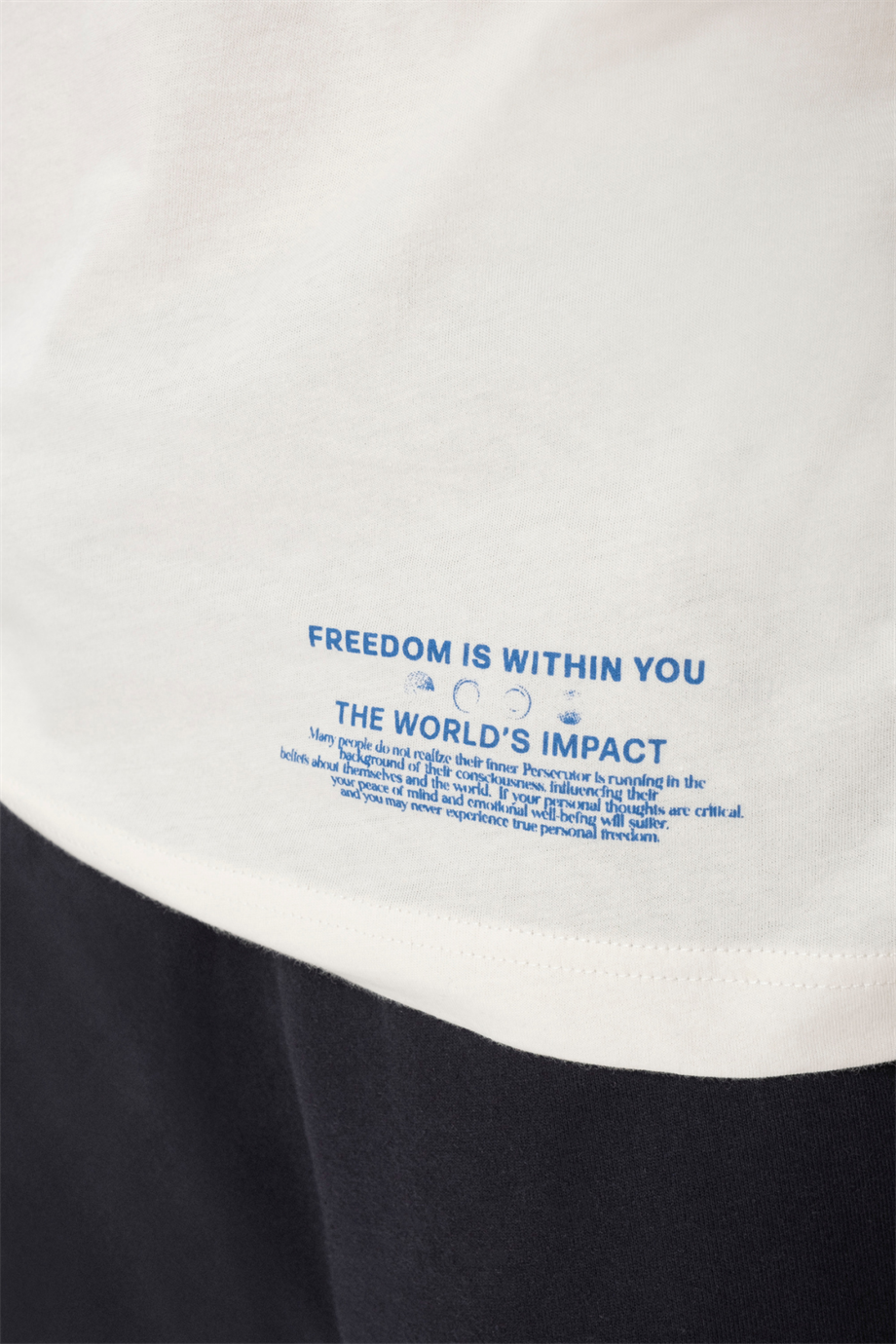 Jeffrey, Ön Arka Baskı Detaylı Organik Pamuklu Beyaz T-shirt