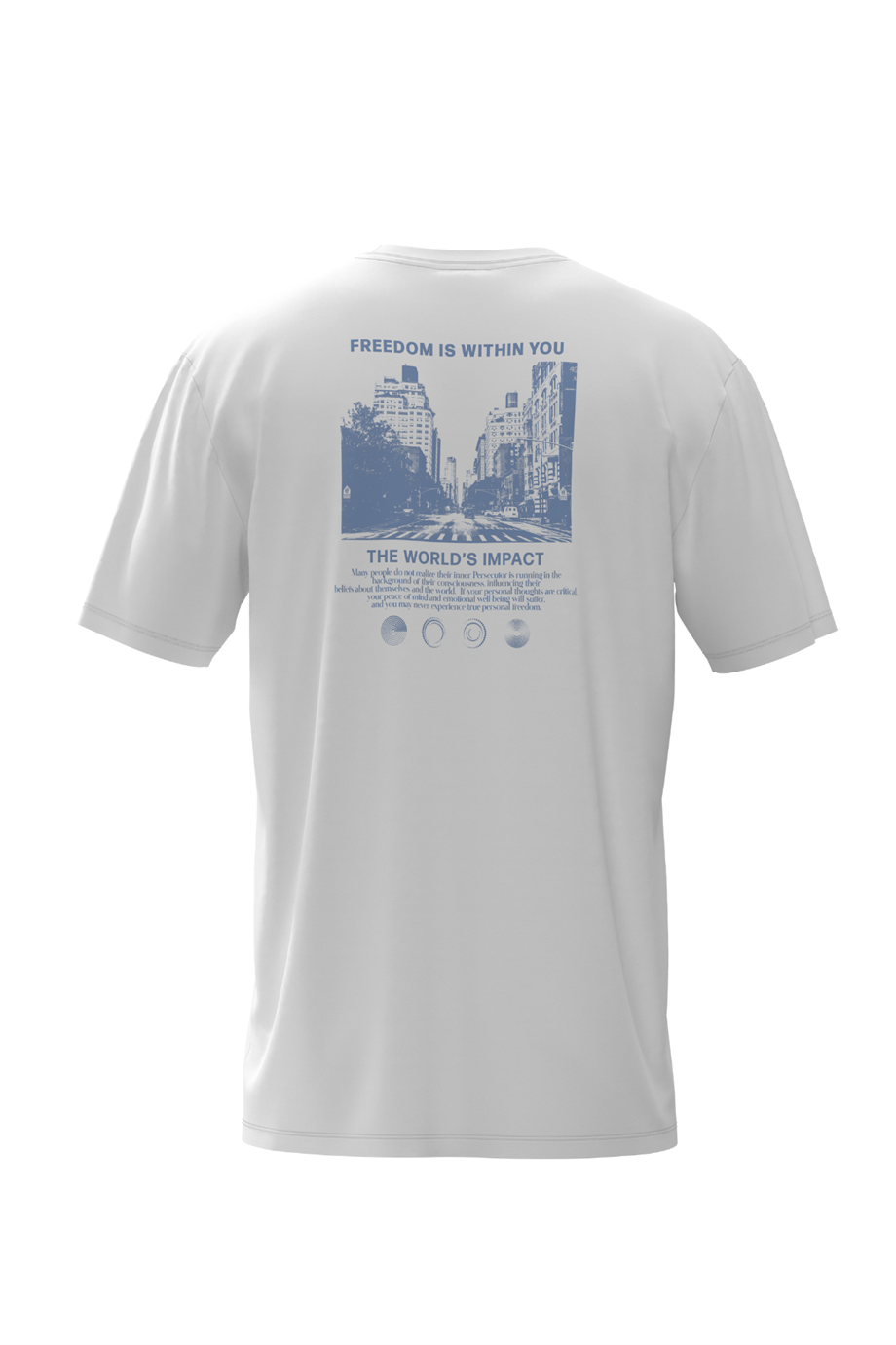 Jeffrey, Ön Arka Baskı Detaylı Organik Pamuklu Beyaz T-shirt