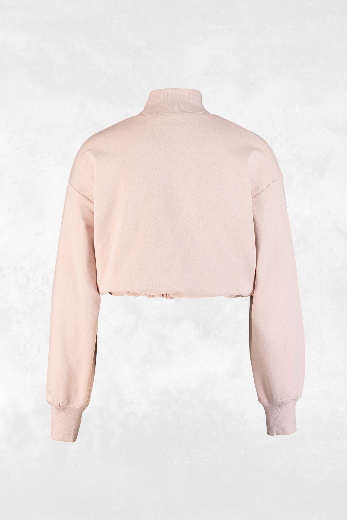 Kate, Büzgü Detaylı, Organik Kumaşlı, Pudra Renkli, Cropped Sweatshirt