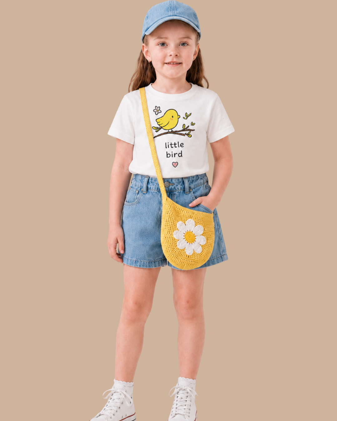 LITTLE BIRD, Organik Kumaşlı Kısa Kollu Baskılı Unisex Çocuk T- shirt