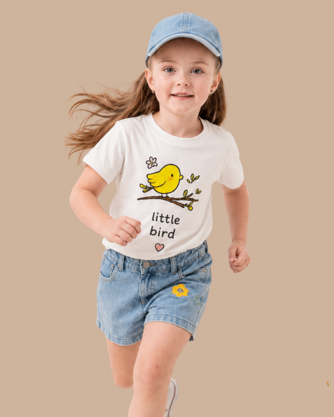 LITTLE BIRD, Organik Kumaşlı Kısa Kollu Baskılı Unisex Çocuk T- shirt