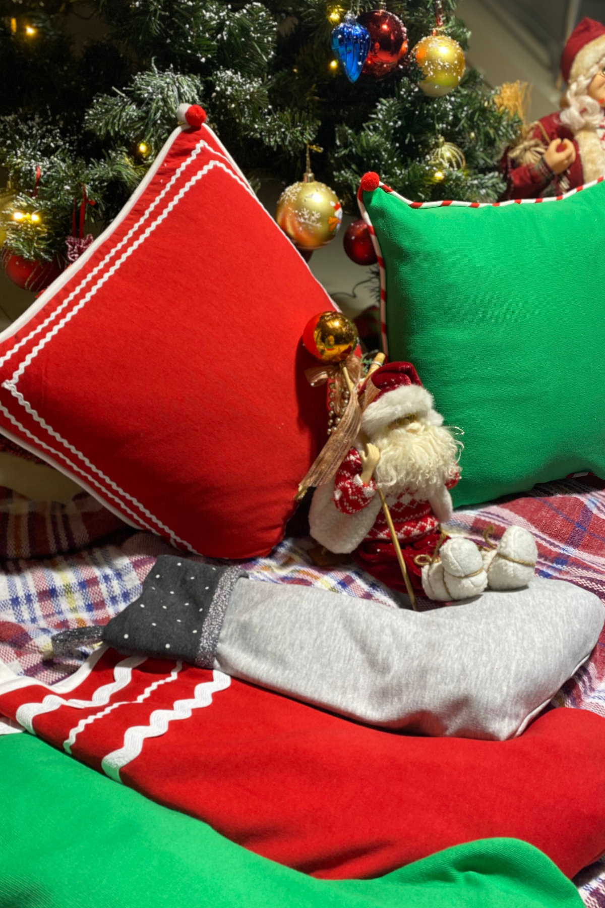 Ponpon Stocking, Organik Kumaşlı Yılbaşı Çorabı