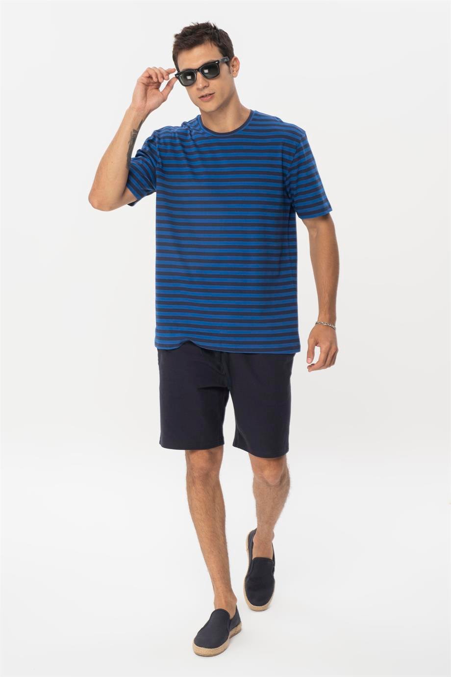 Riky, Baskı Detaylı Organik Pamuklu Çizgili T-shirt