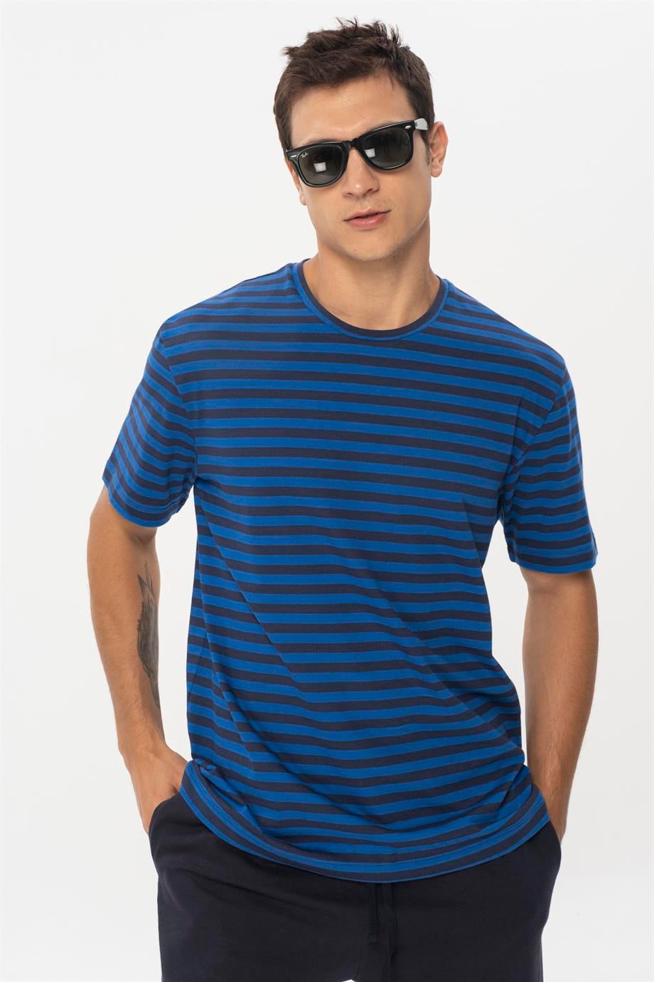 Riky, Baskı Detaylı Organik Pamuklu Çizgili T-shirt