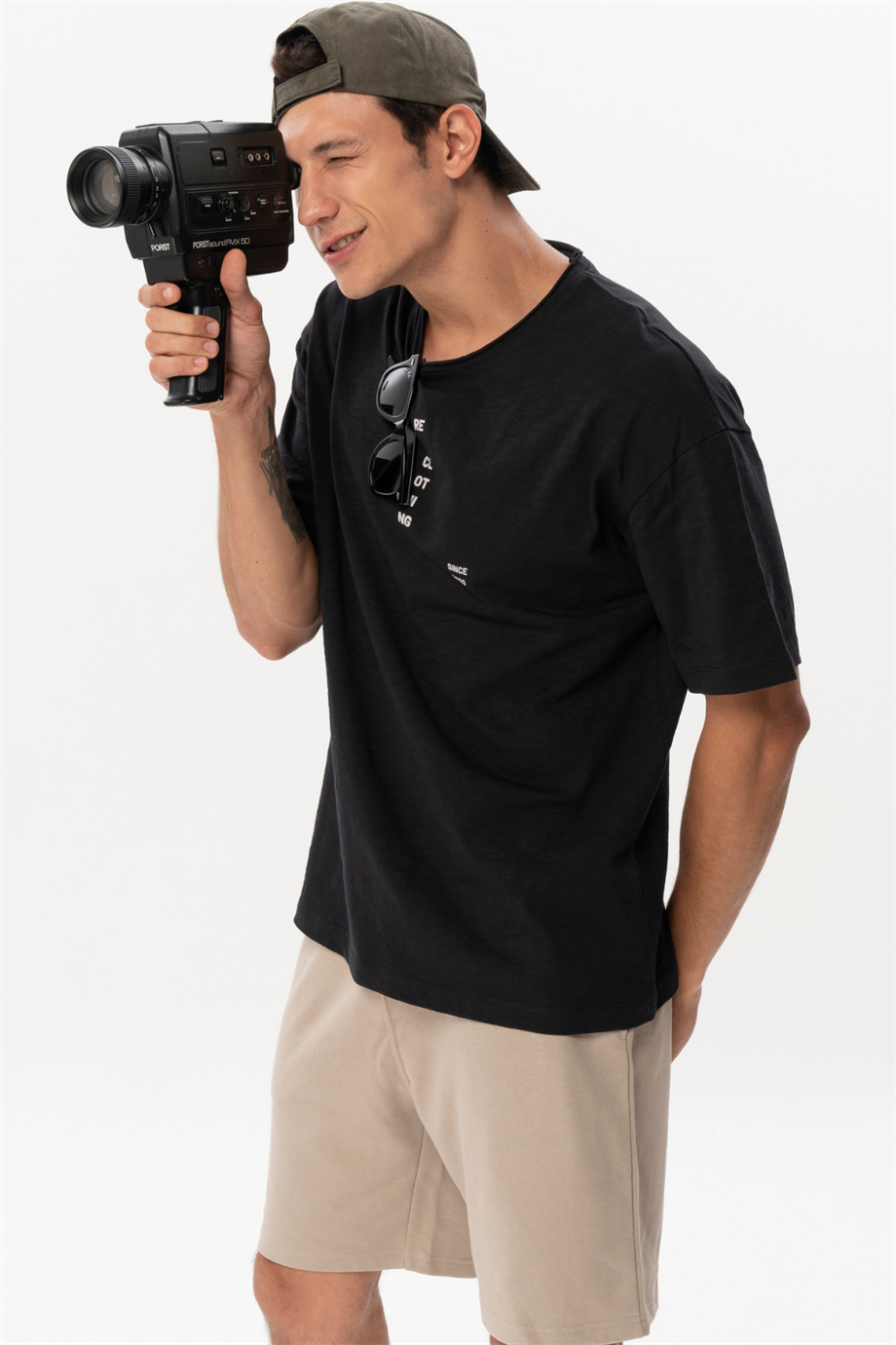 Rudy, Ön ve Arka Baskı Detaylı Organik Pamuklu Oversized T-shirt