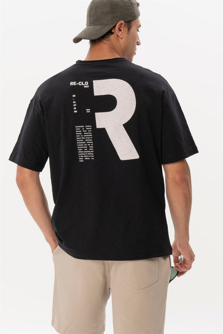 Rudy, Ön ve Arka Baskı Detaylı Organik Pamuklu Oversized T-shirt