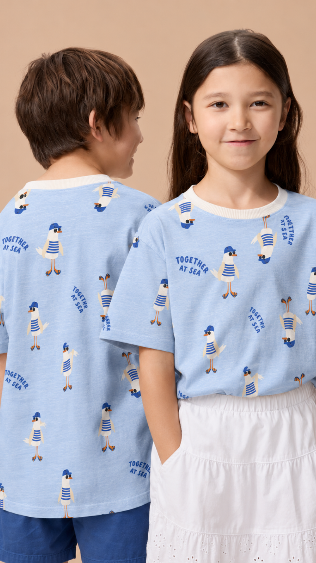 SEAGULL TEE, Organik Kumaşlı Kısa Kollu Unisex Çocuk T- shirt