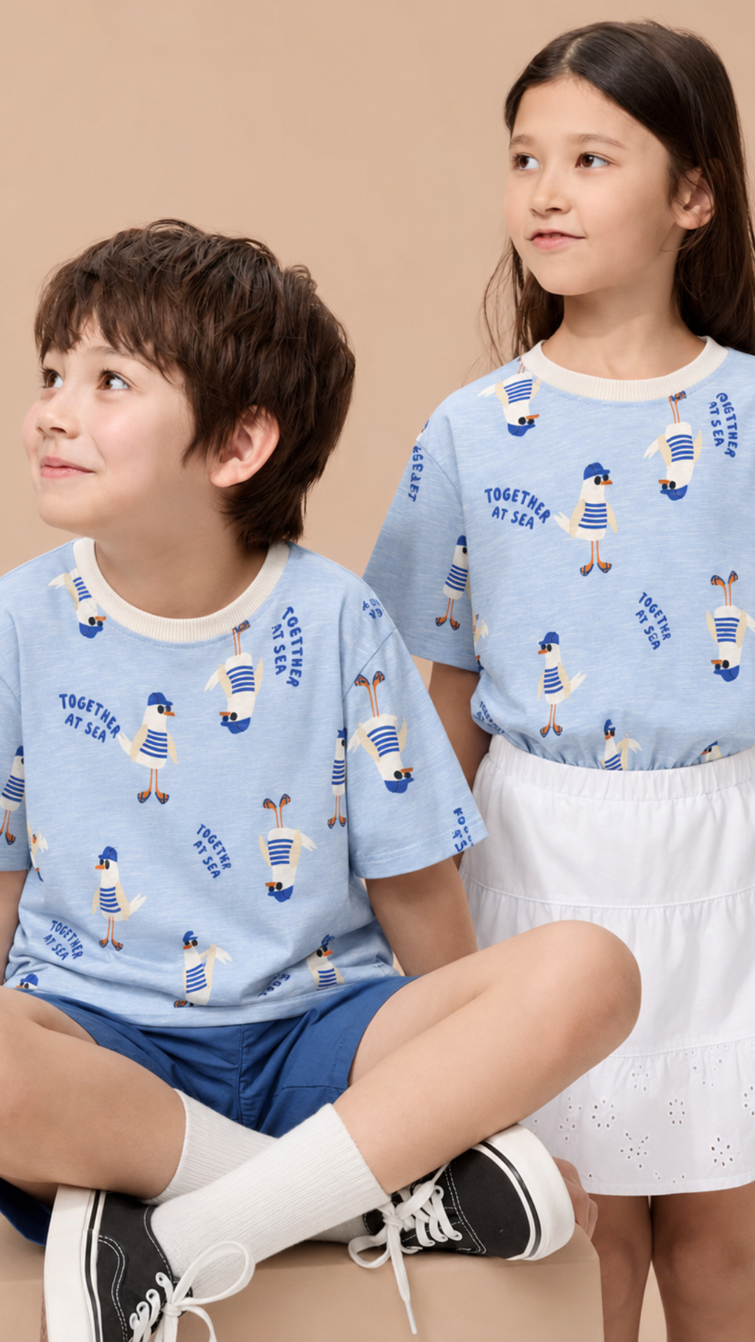 SEAGULL TEE, Organik Kumaşlı Kısa Kollu Unisex Çocuk T- shirt