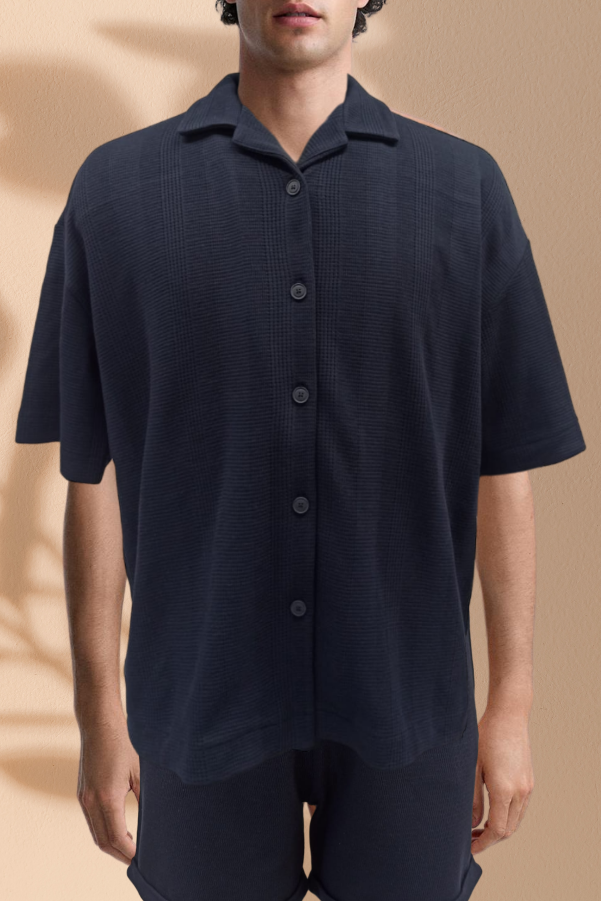 SIMON SHIRT, Kısa Kollu Waffle Gömlek