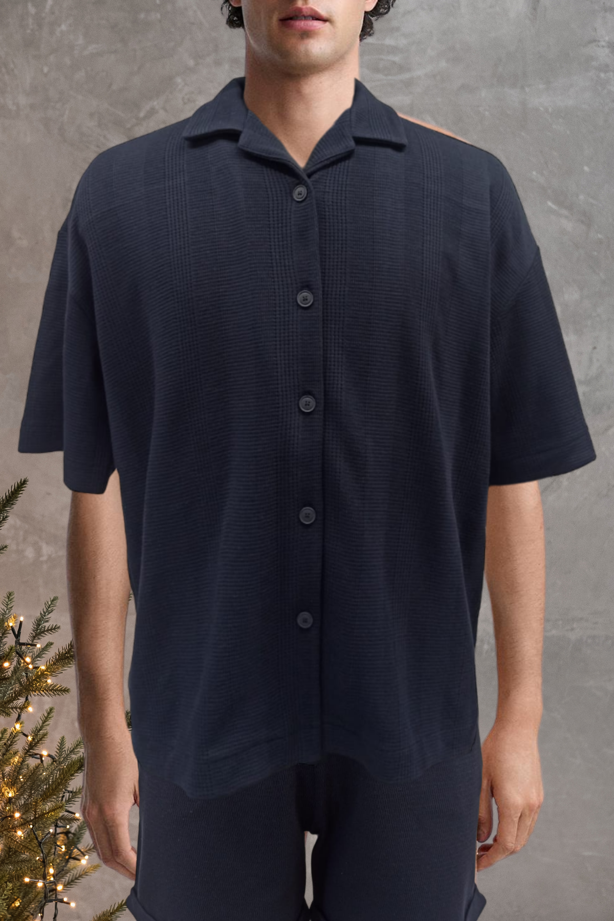 SIMON SHIRT, Kısa Kollu Waffle Gömlek