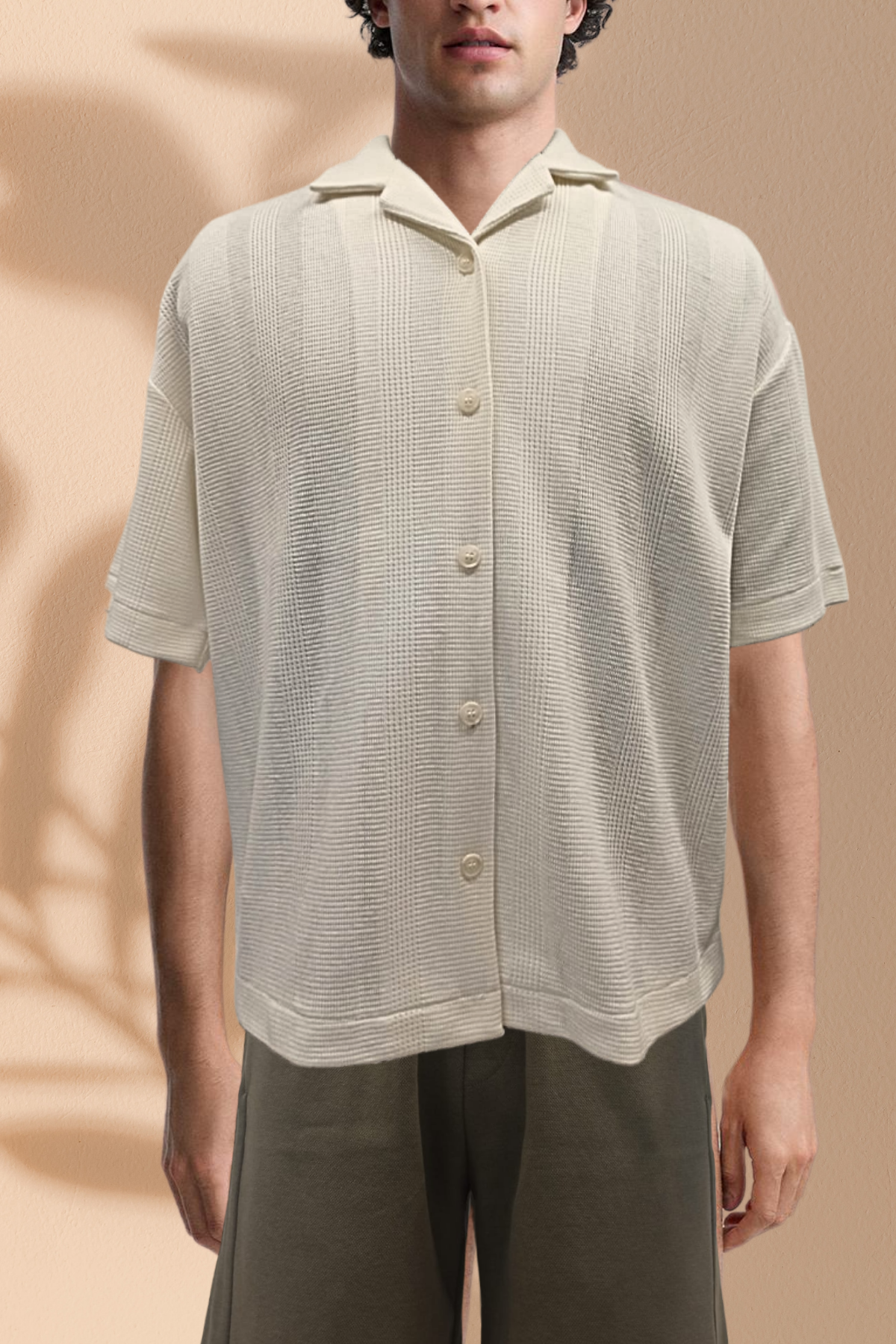 SIMON SHIRT, Kısa Kollu Waffle Gömlek