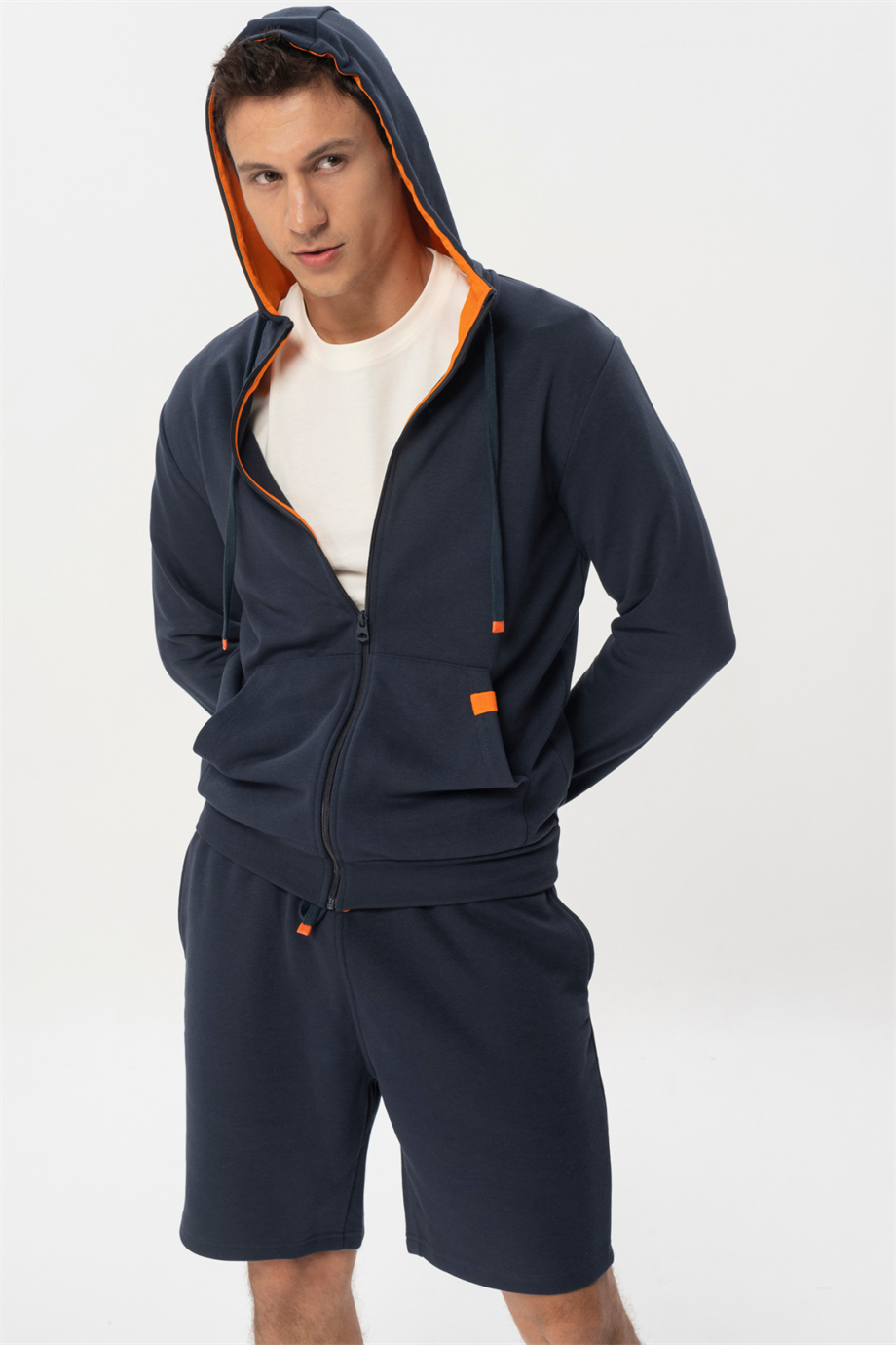 Stan, Kontrast Renk Detaylı, Kapüşonlu, Organik Kumaşlı Erkek Sweatshirt