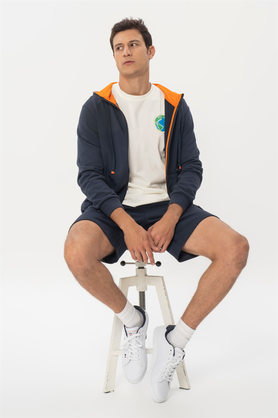Stan, Kontrast Renk Detaylı, Kapüşonlu, Organik Kumaşlı Erkek Sweatshirt
