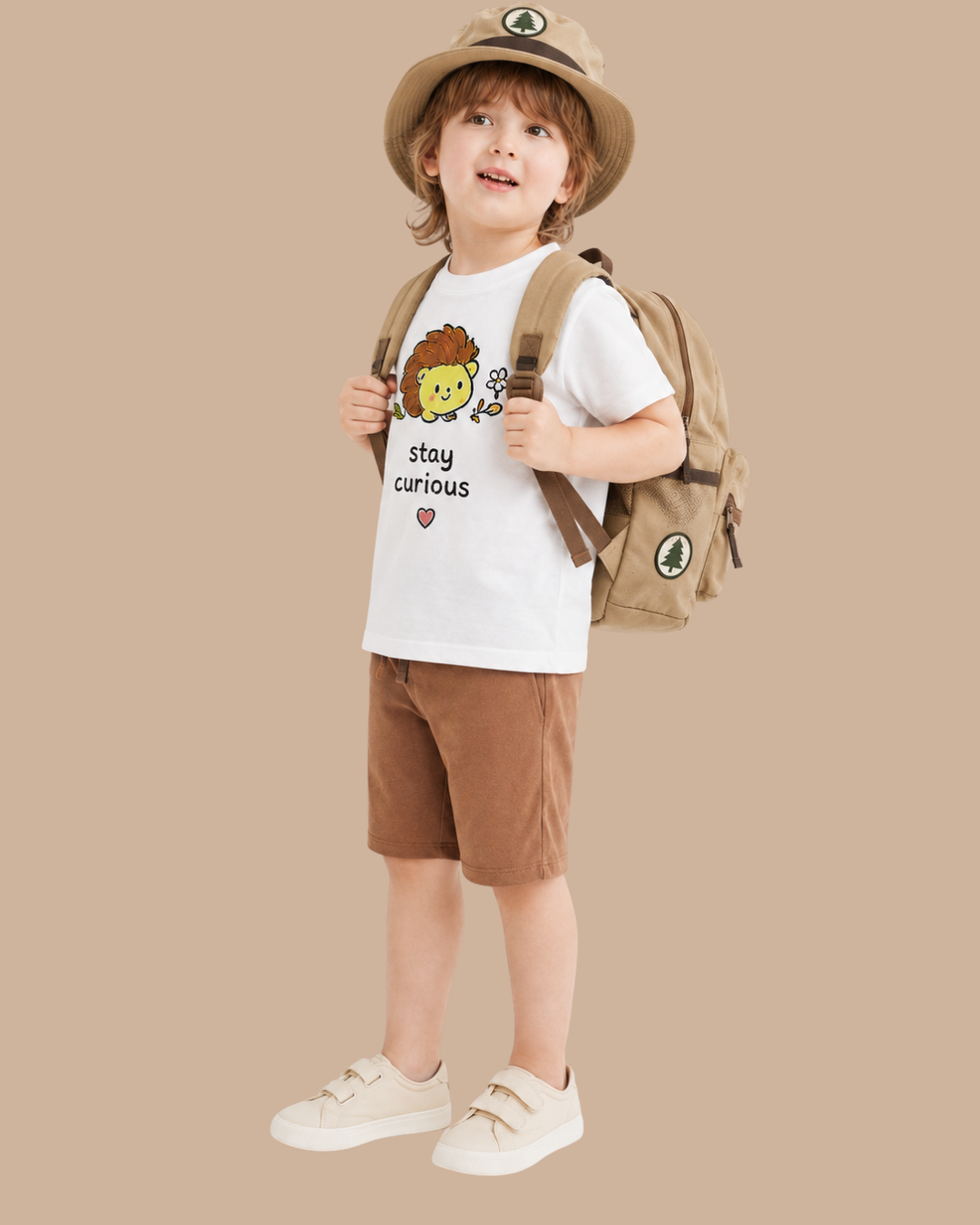 STAY CURIOUS, Organik Kumaşlı Kısa Kollu Baskılı Unisex Çocuk T- shirt
