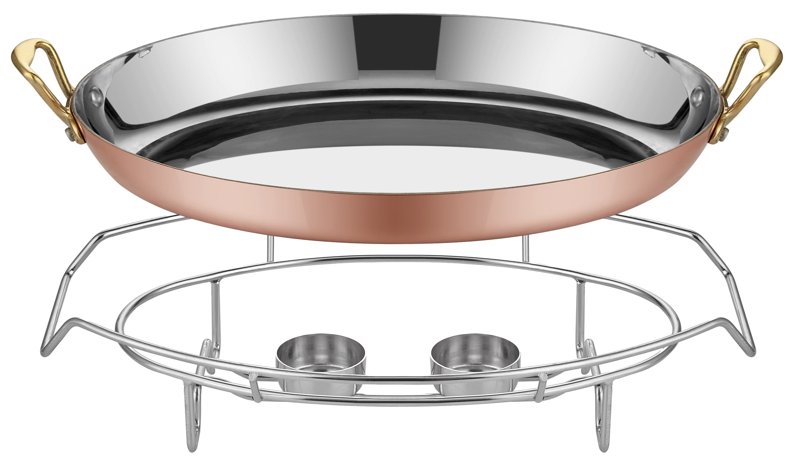Multi Metal Copper Oval Dish 30cm and Stand
