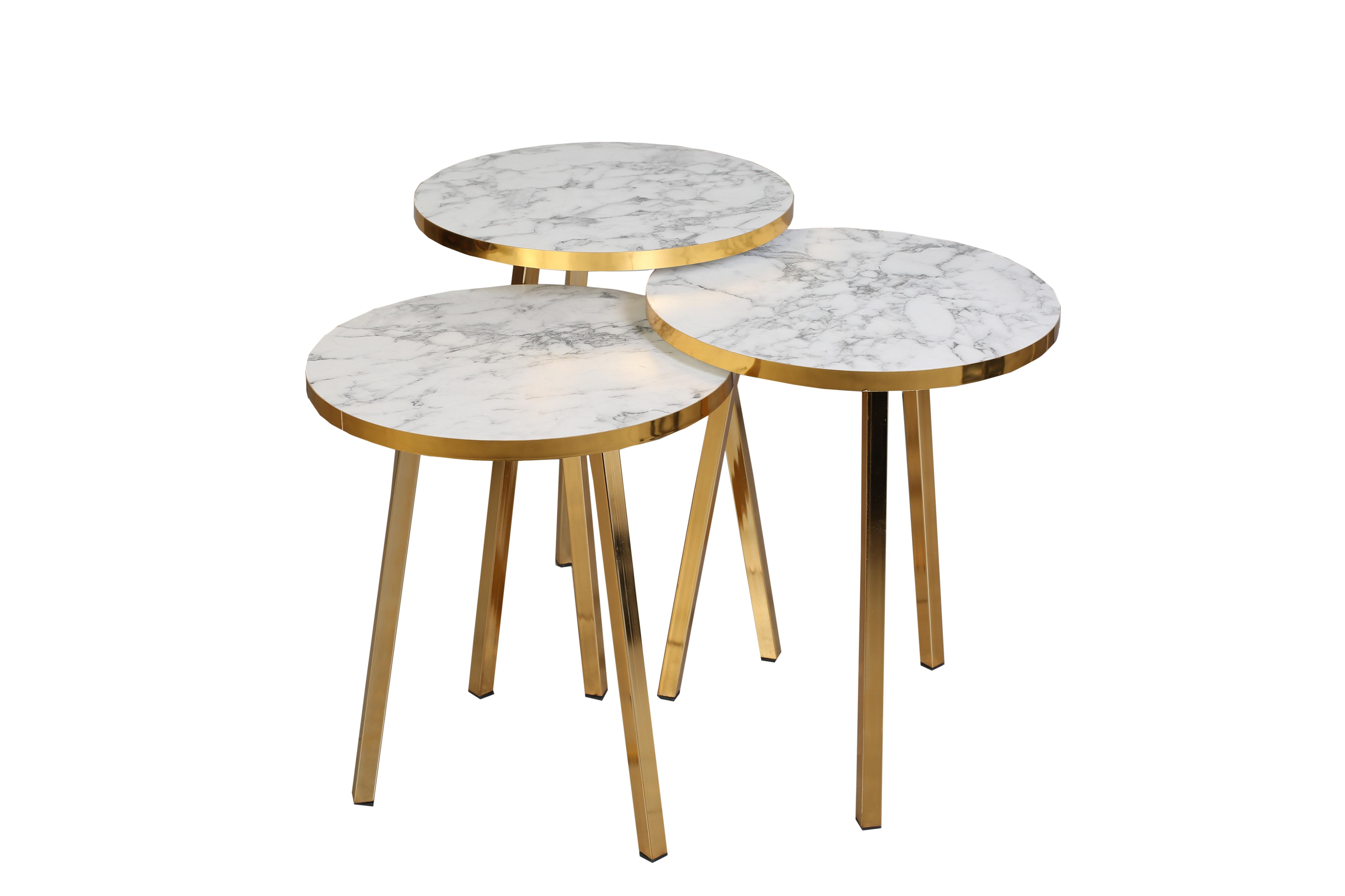 TICARIURUN-00488ROUND COFFE TABLE METAL P20 LEGS COVE GOLD CARRERA