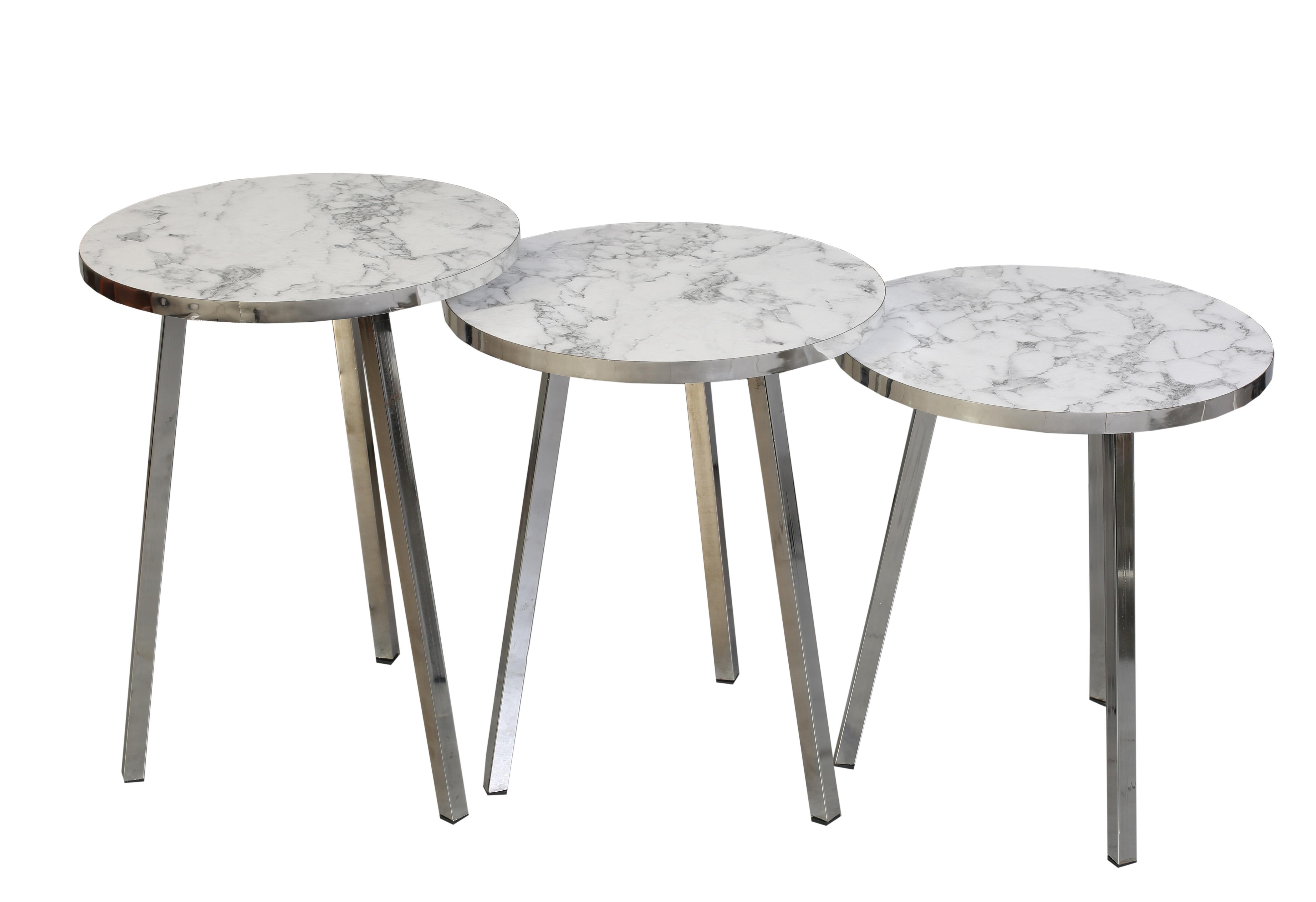 TICARIURUN-00492ROUND COFFE TABLE METAL P20 LEGS COVE SILVER CARRE