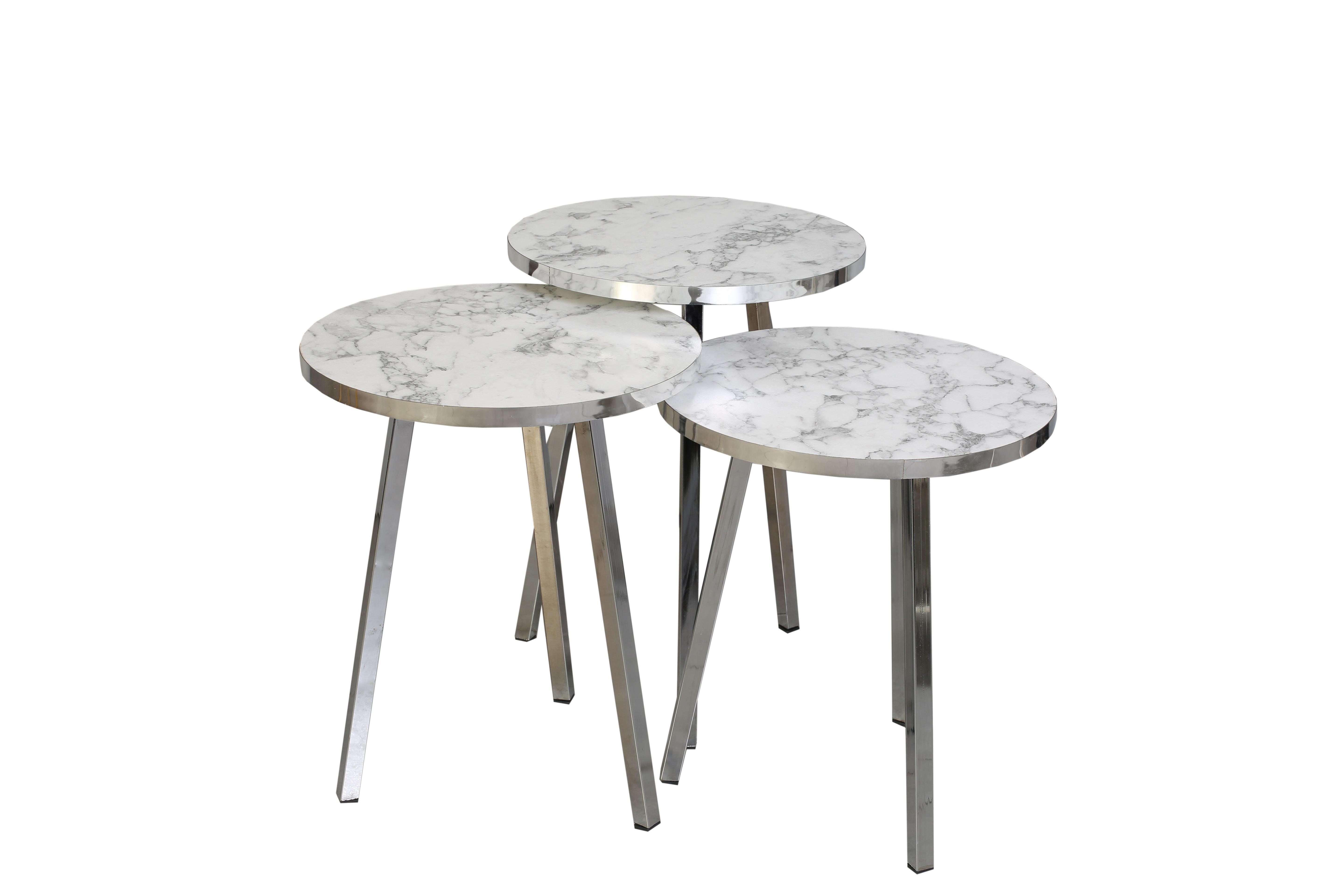 TICARIURUN-00492ROUND COFFE TABLE METAL P20 LEGS COVE SILVER CARRE