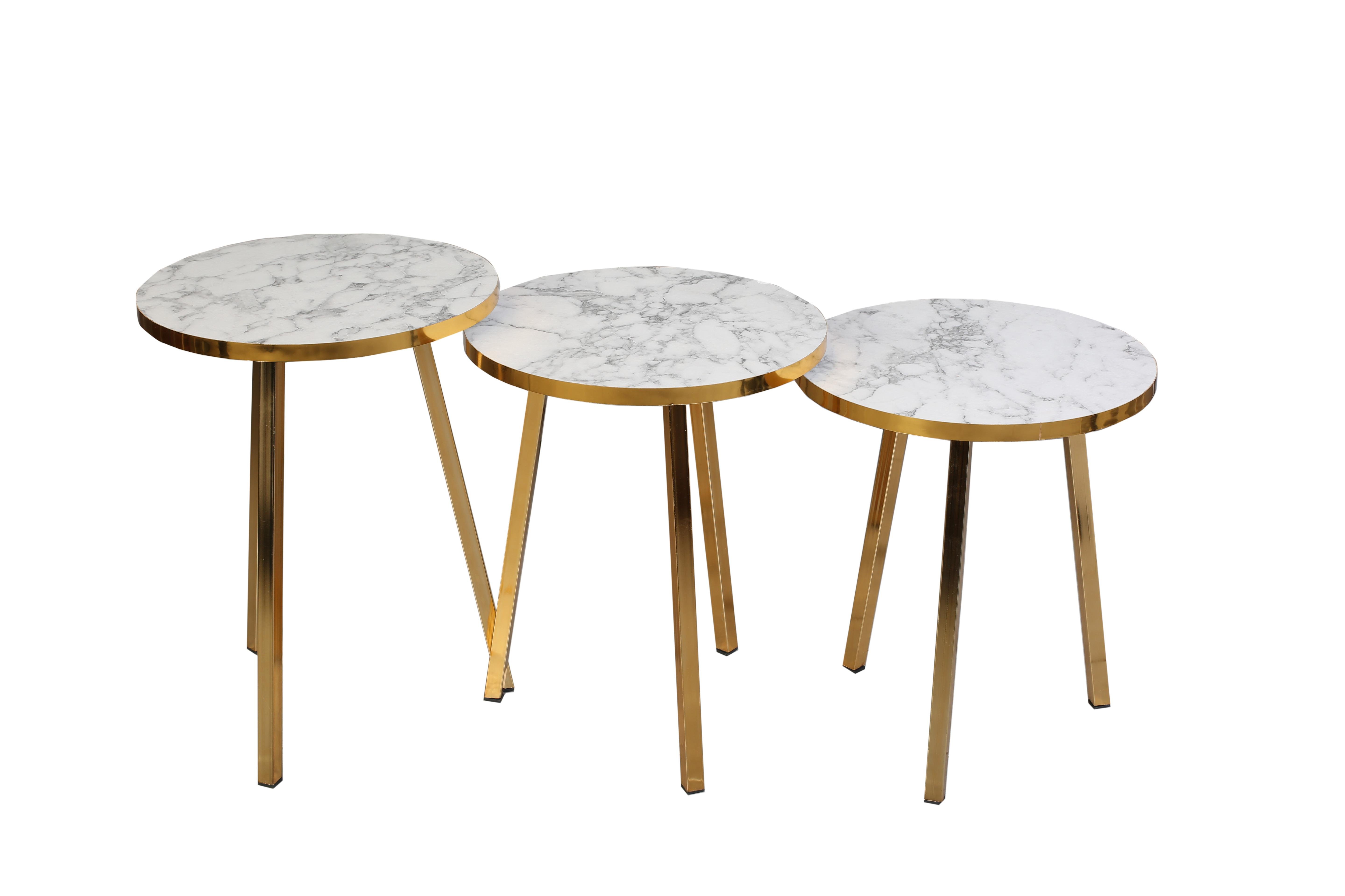 TICARIURUN-00488ROUND COFFE TABLE METAL P20 LEGS COVE GOLD CARRERA