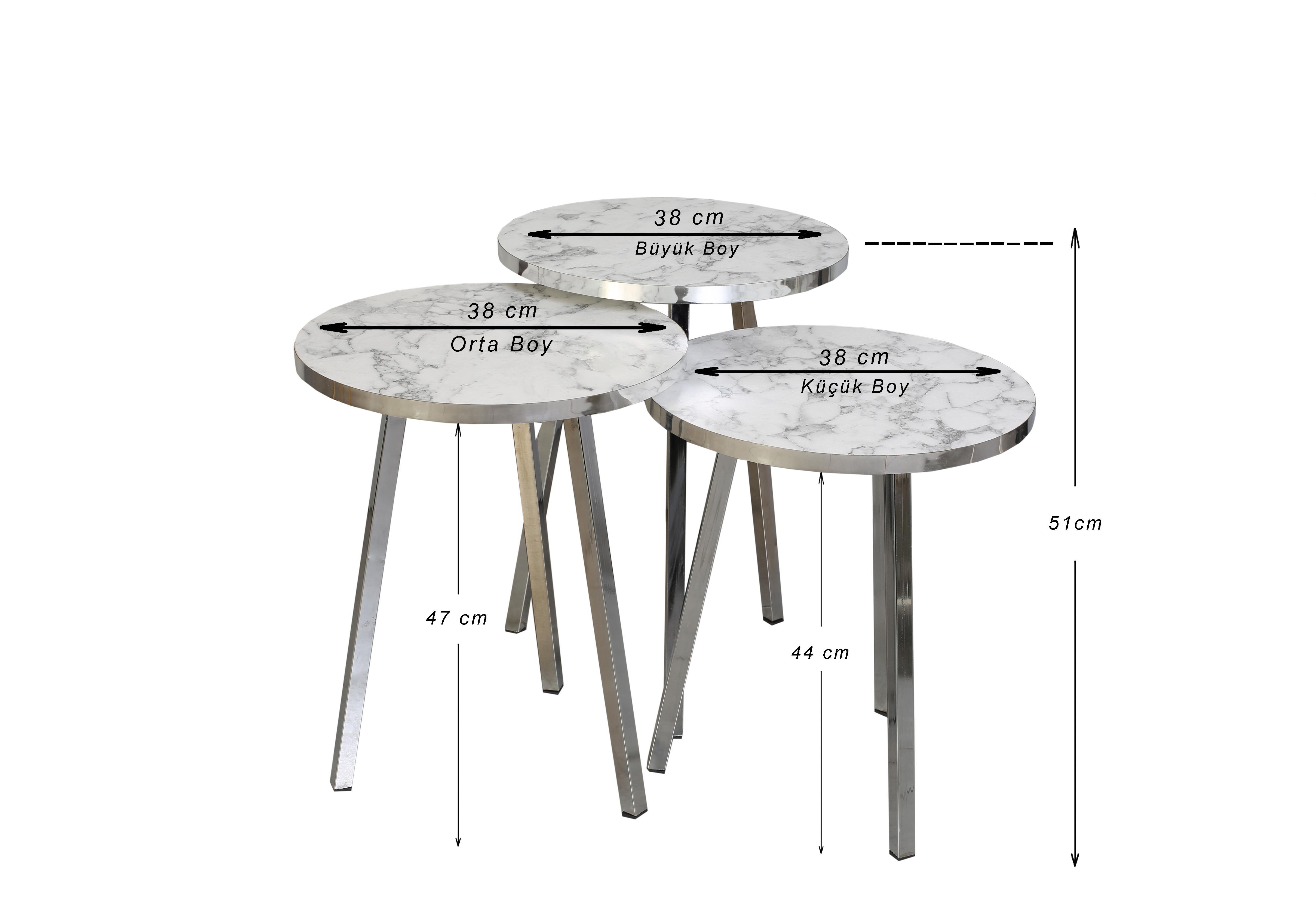 TICARIURUN-00492ROUND COFFE TABLE METAL P20 LEGS COVE SILVER CARRE