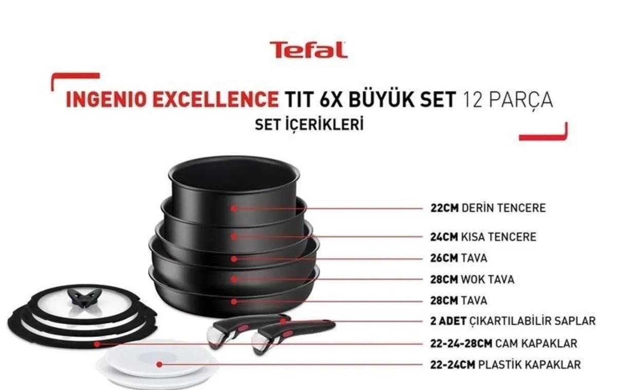 TICARIURUN-00572TEFAL INGENIO EXCELLENCE TİTANYUM 6X 12 PARÇA 