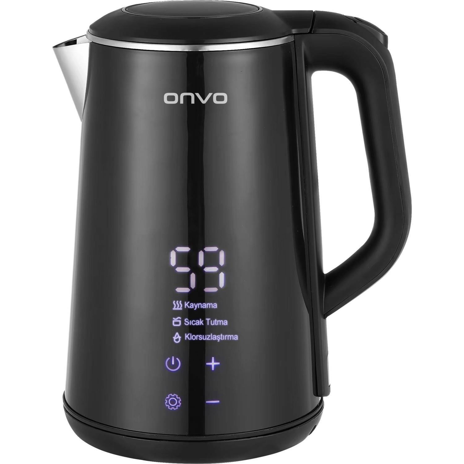 TICARIURUN-00539Onvo OVKTL01 1500 W Dijital Çelik Kettle
