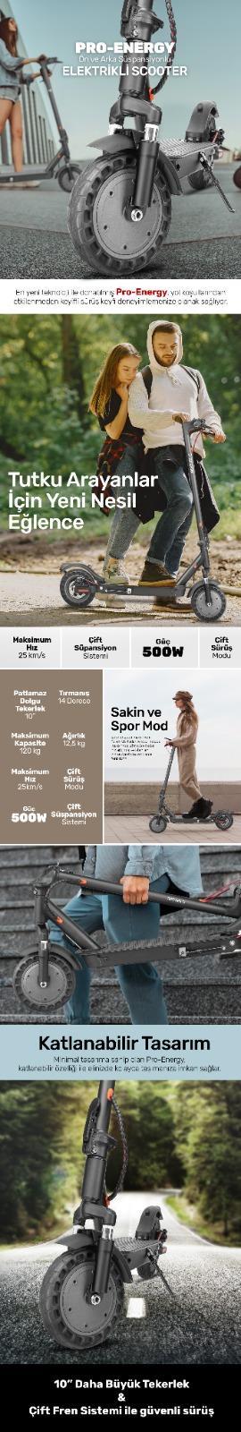 GOLDMASTER PROENERGY 500W ÖN ARKA SÜSP. E-SCOOTER