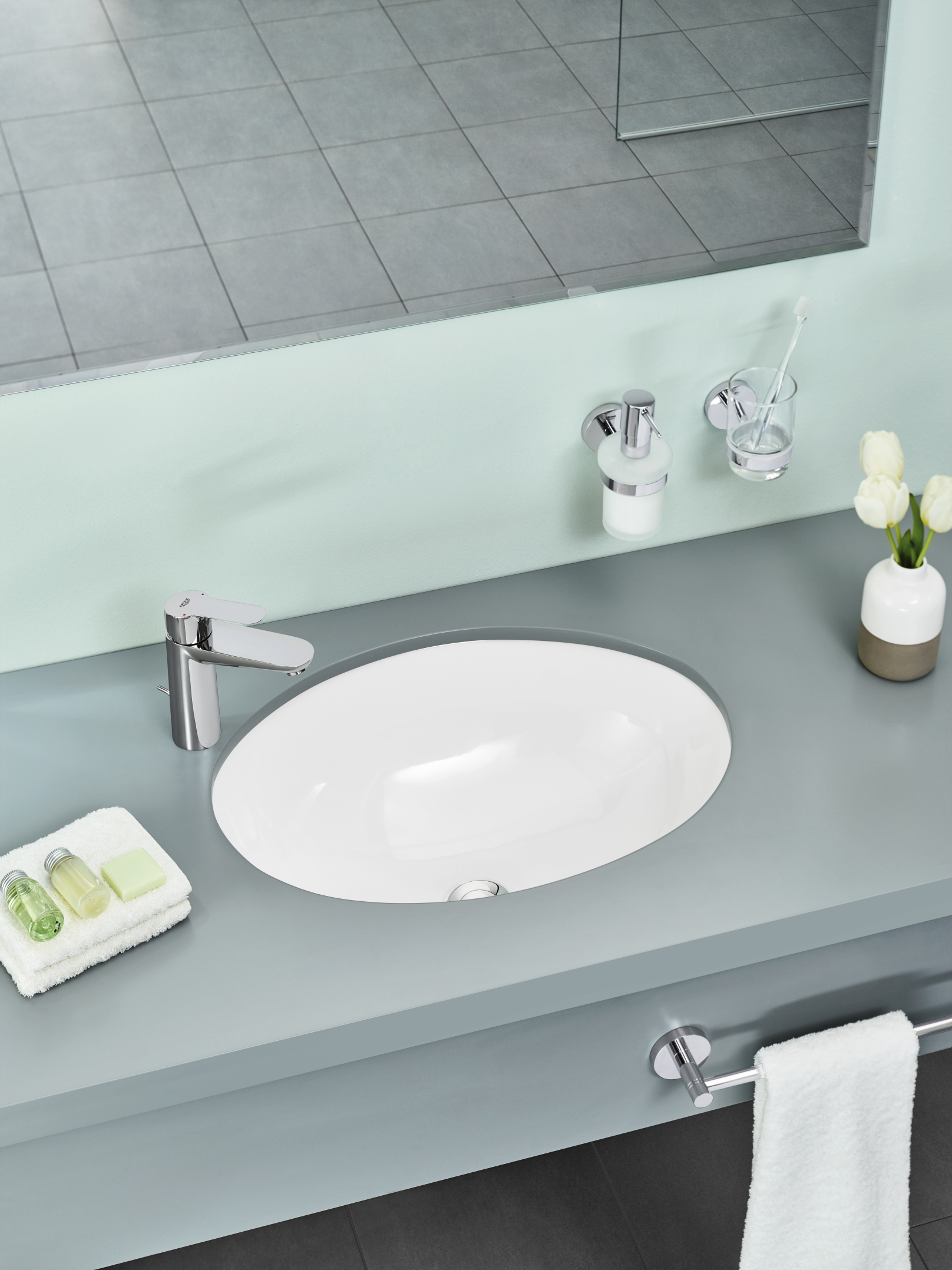 Grohe BauEdge Sifon Kumandalı Lavabo Bataryası M Boyut - 23758000
