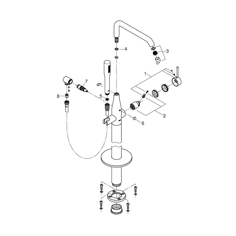 GROHE ESSENCE YERDEN KÜVET BATARYASI COOL SUNRİSE