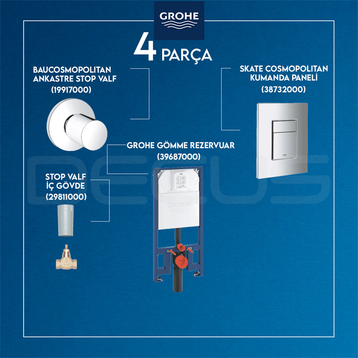 Grohe Rapid SL Gömme Rezervuar Seti 19917000 + 38732000 + 29811000 + 39687000 