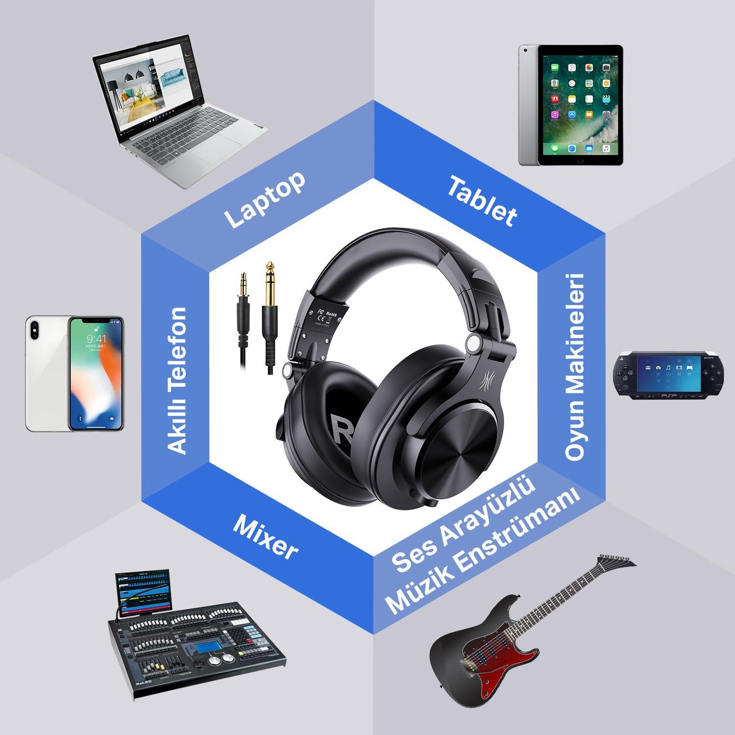 OneOdio A70 Siyah Bluetooth Kulak Üstü Kulaklık