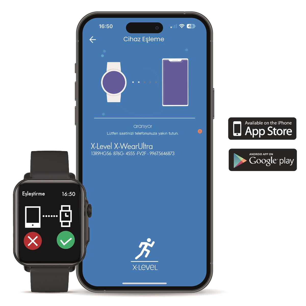 X-Level XW8012B X-WearSmart  Bluetooth aramalı 1.96-inch Akıllı Saat Siyah