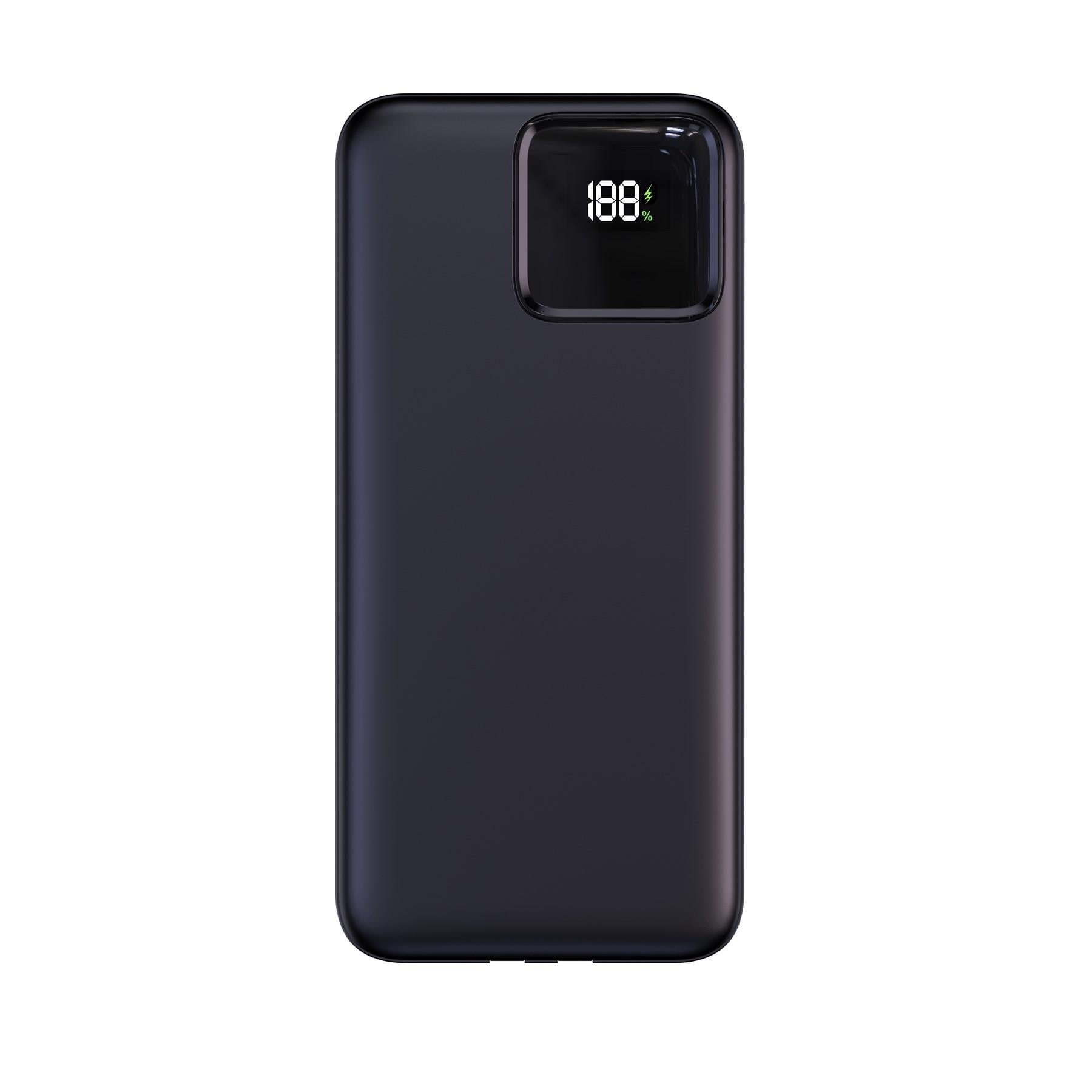 XP2302 10000mAh  Çift Kablolu LCD Ekran Powerbank Siyah
