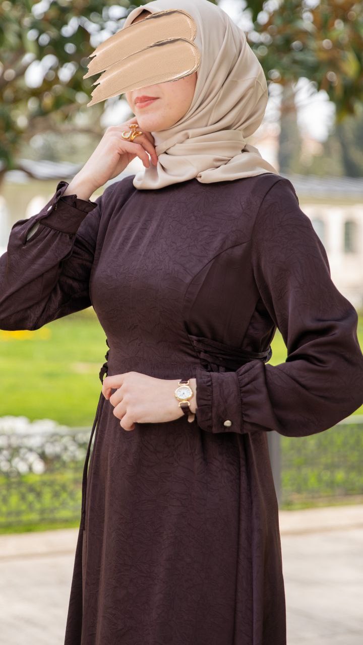 Acı Kahve Oturan Britli Elbise 5143