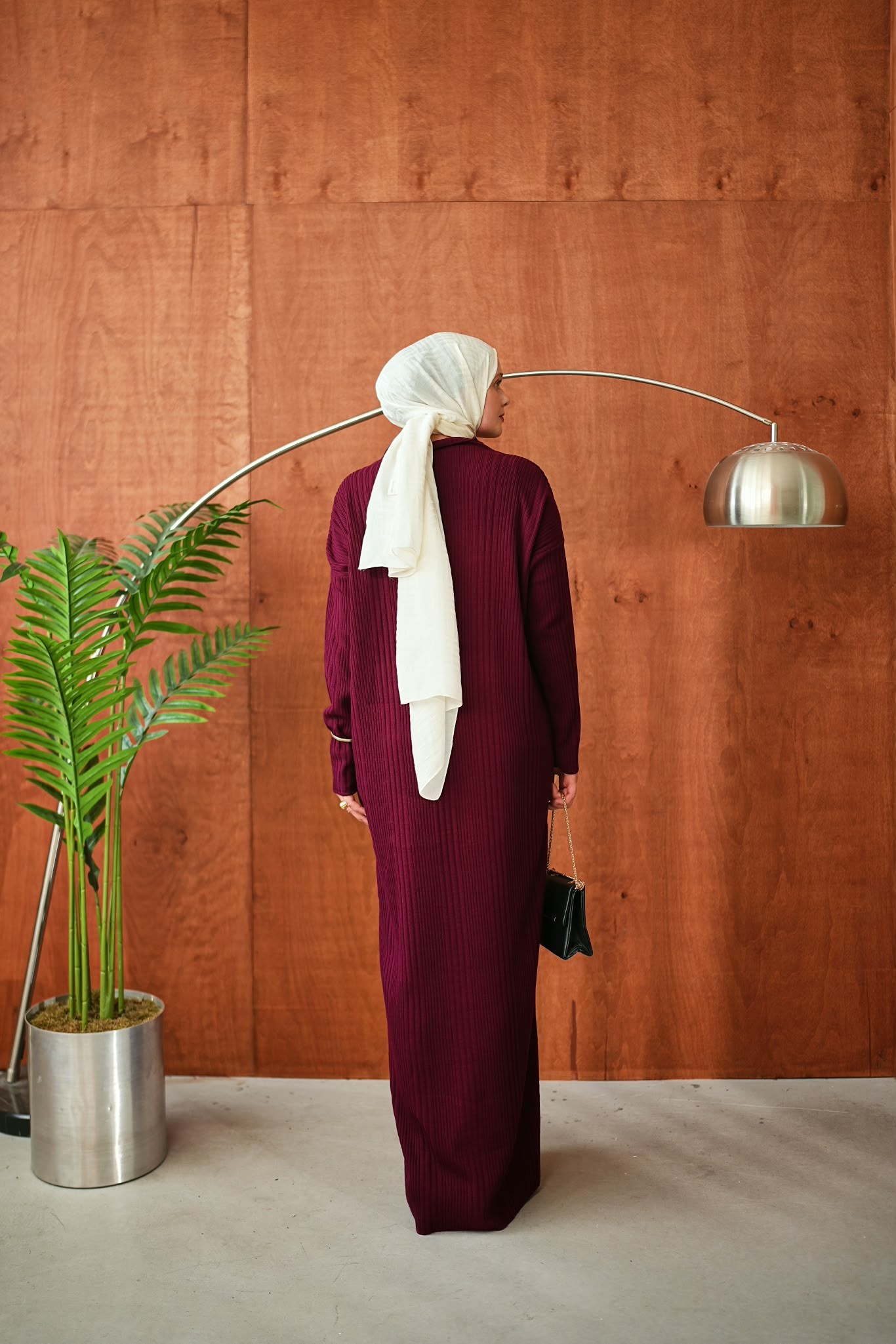 Bordo Dik Yakalı Fitilli Triko NSR2683