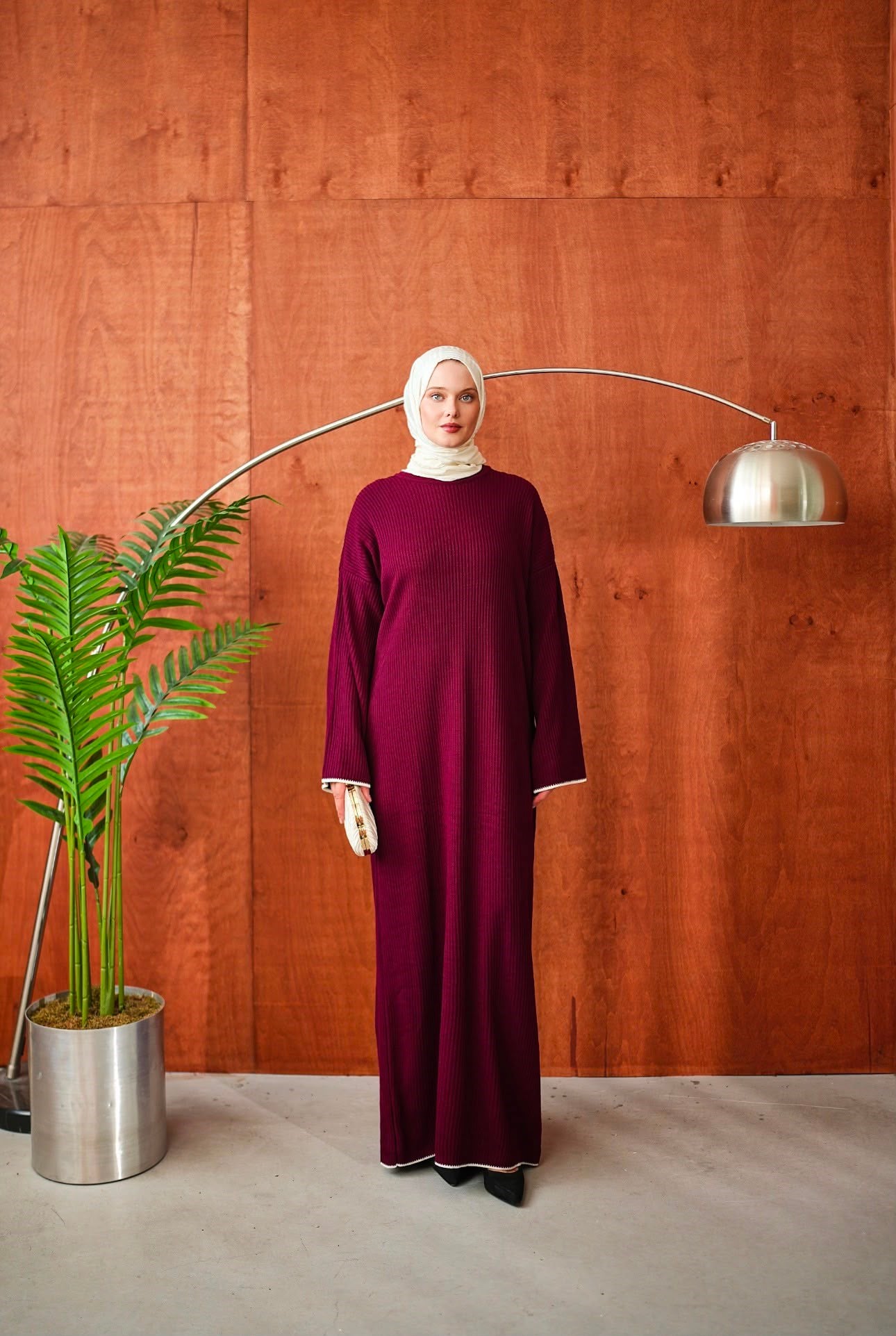 Bordo İnce Biyeli Triko 2686