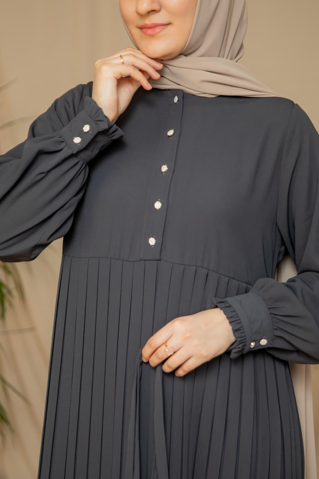 Füme Pliseli elbise 5129