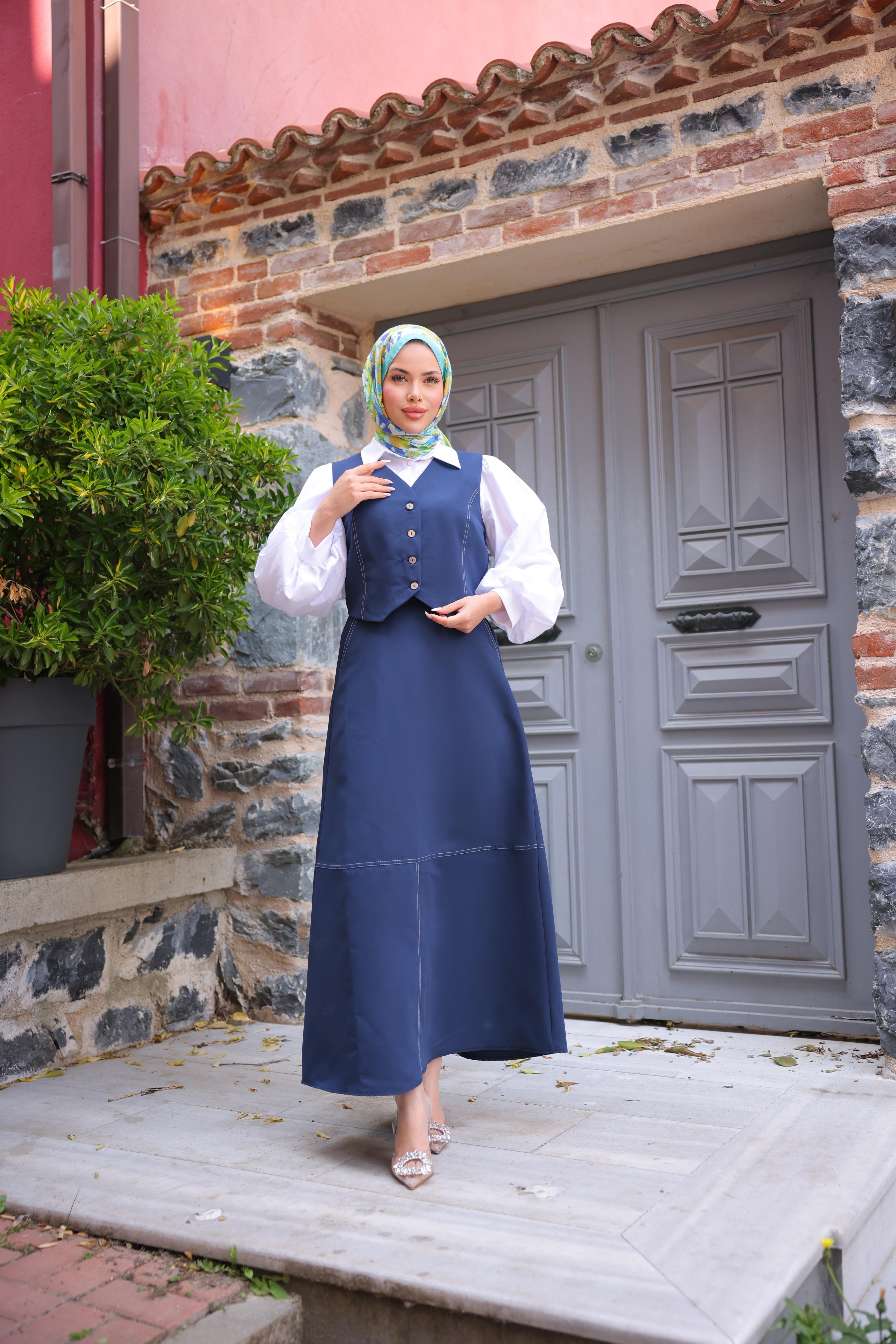 Lacivert Etek ve Yelekli 2 li takım 5083