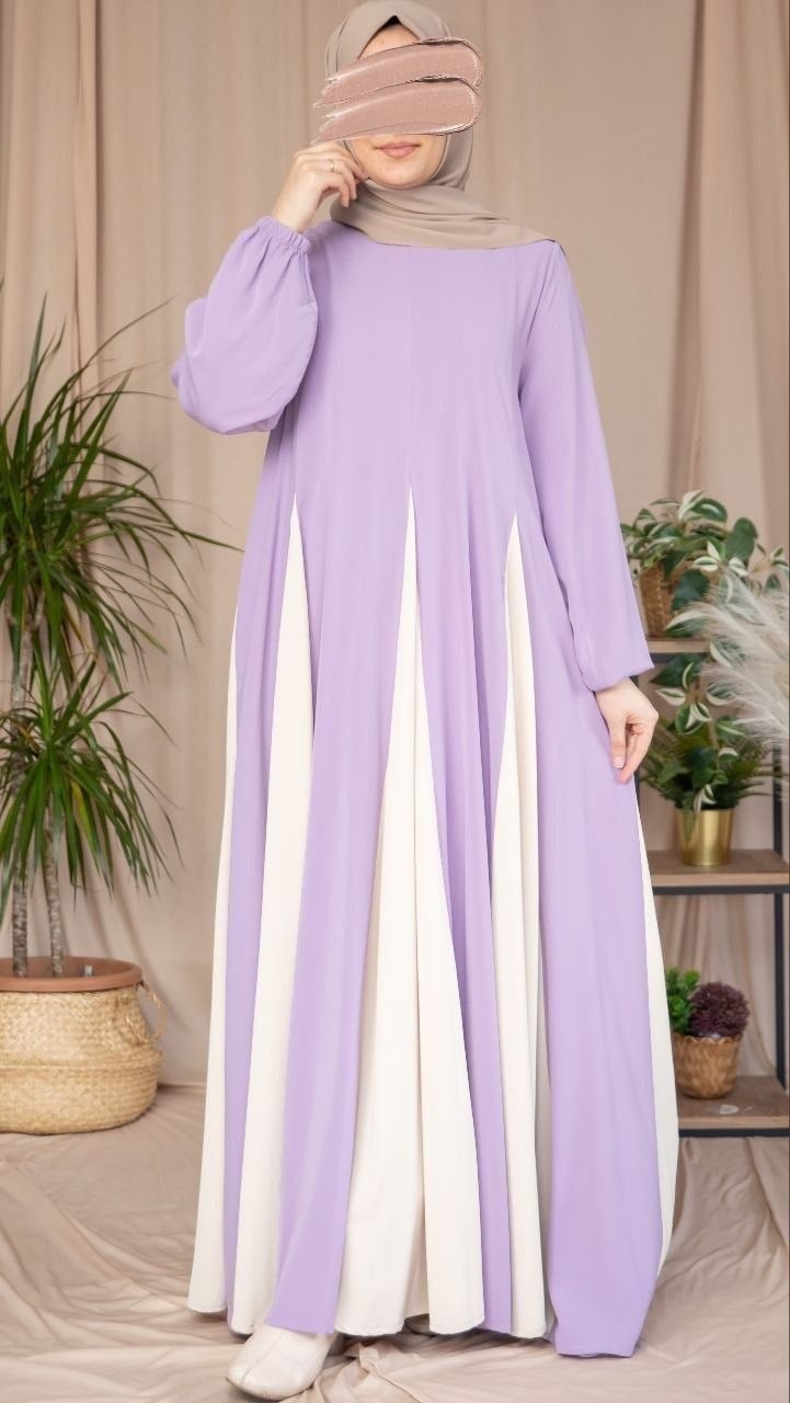 Lila Üçgen Garnili Elbise 5080
