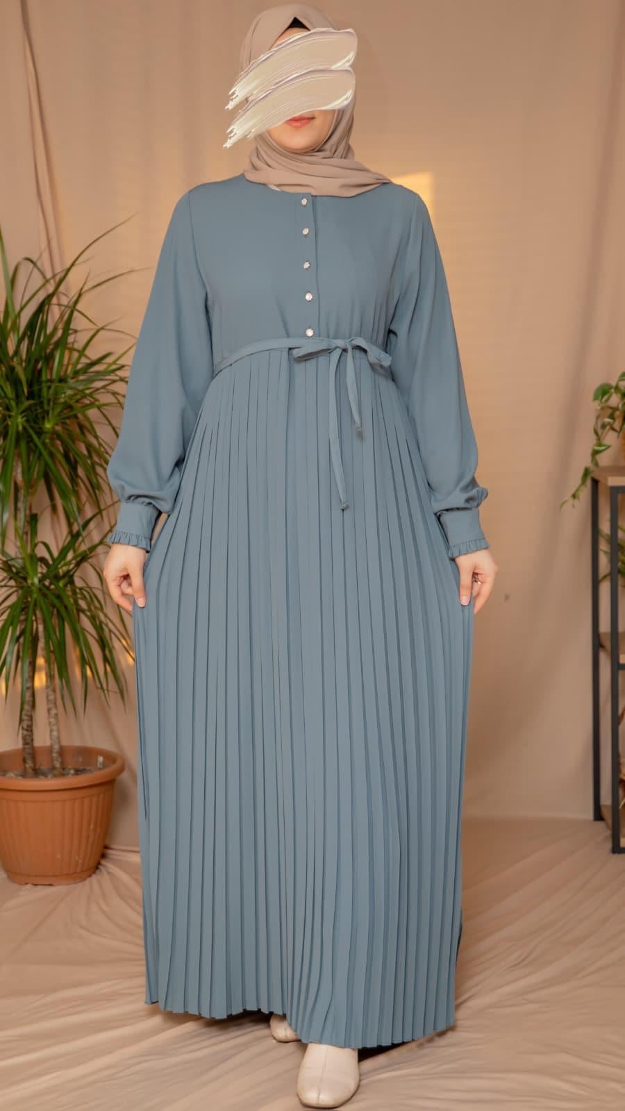 Mint Pliseli elbise 5129