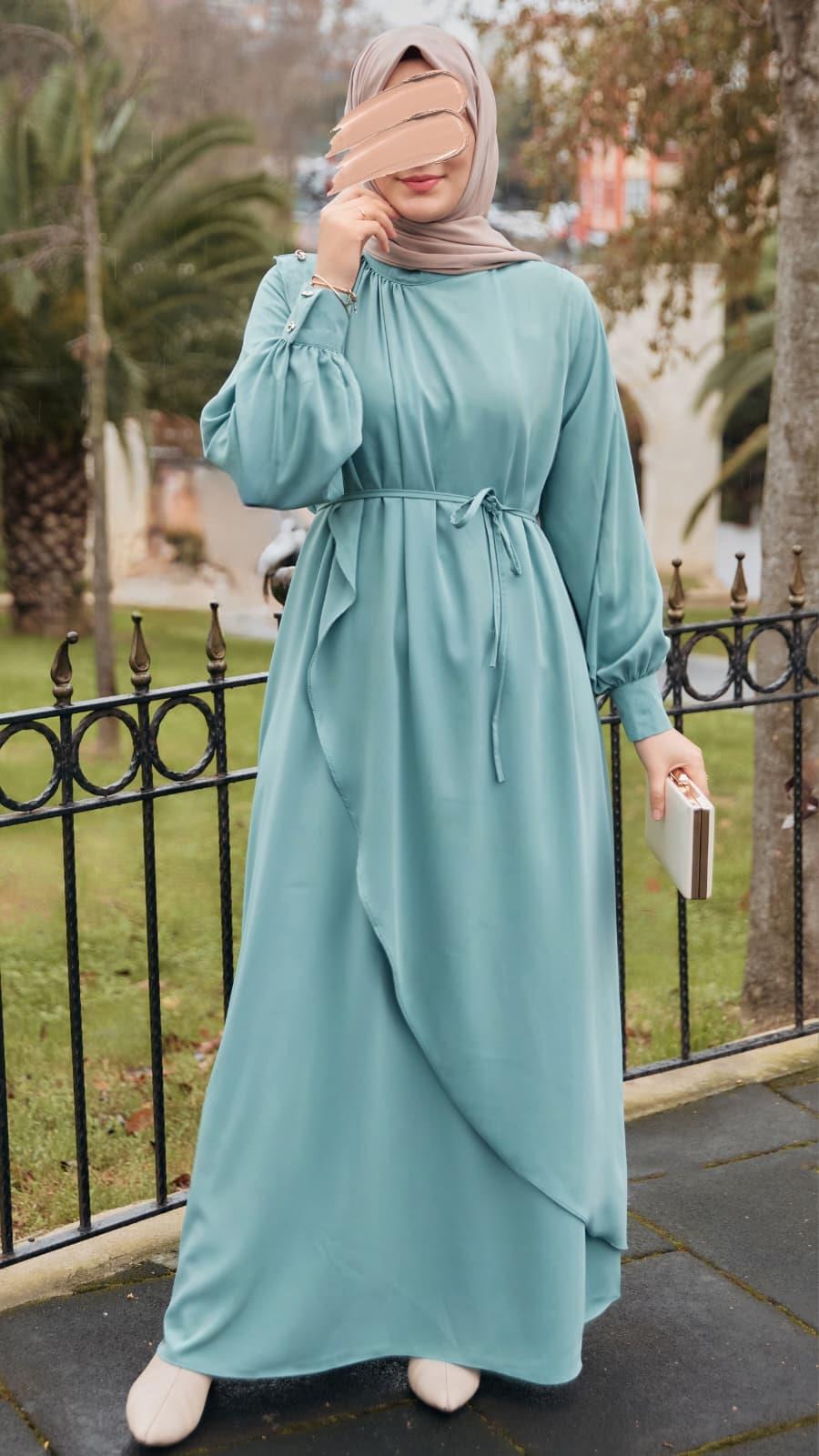 Mint Volanlı Elbise 5116