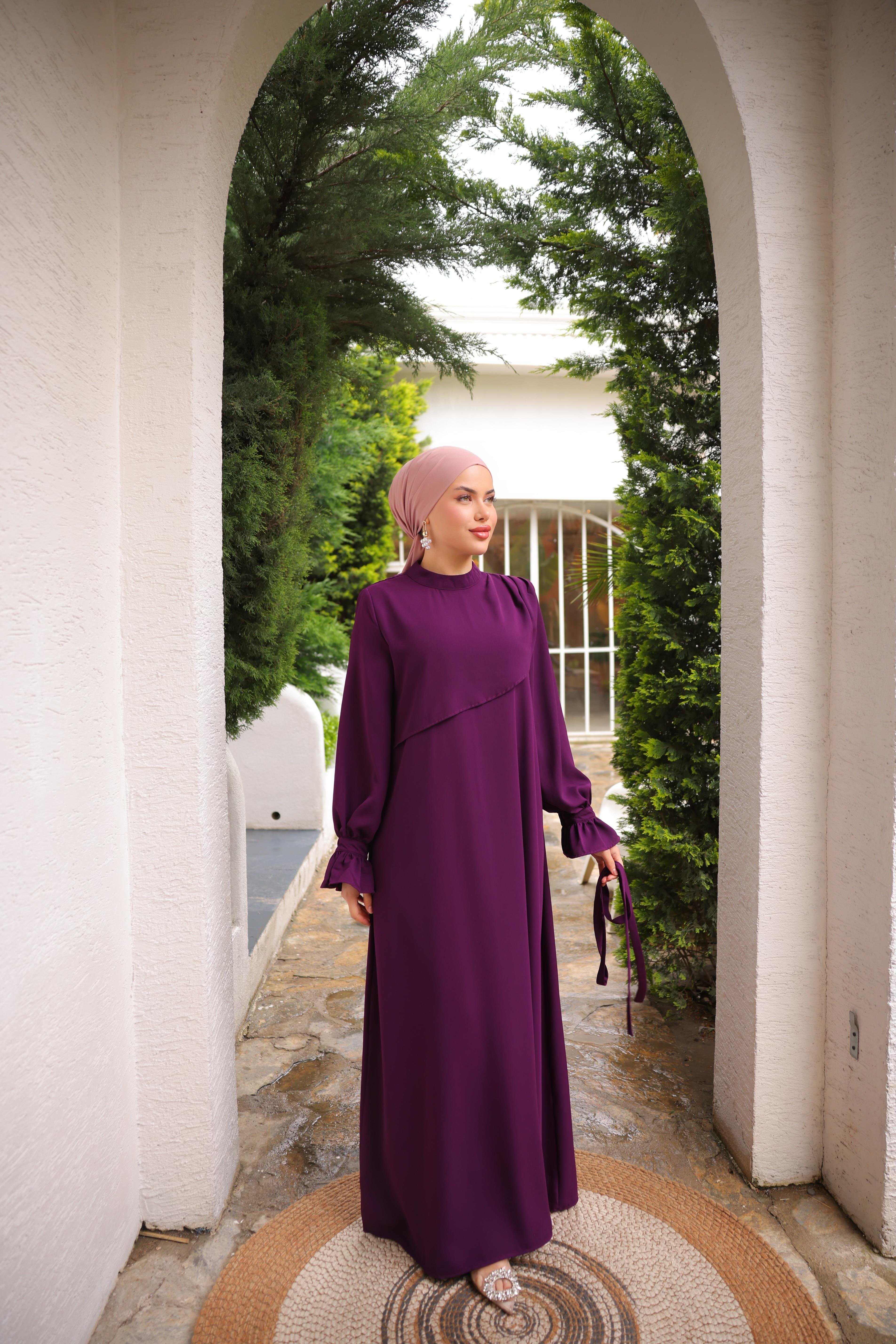 Mürdüm Anvelop Detaylı Elbise 5085