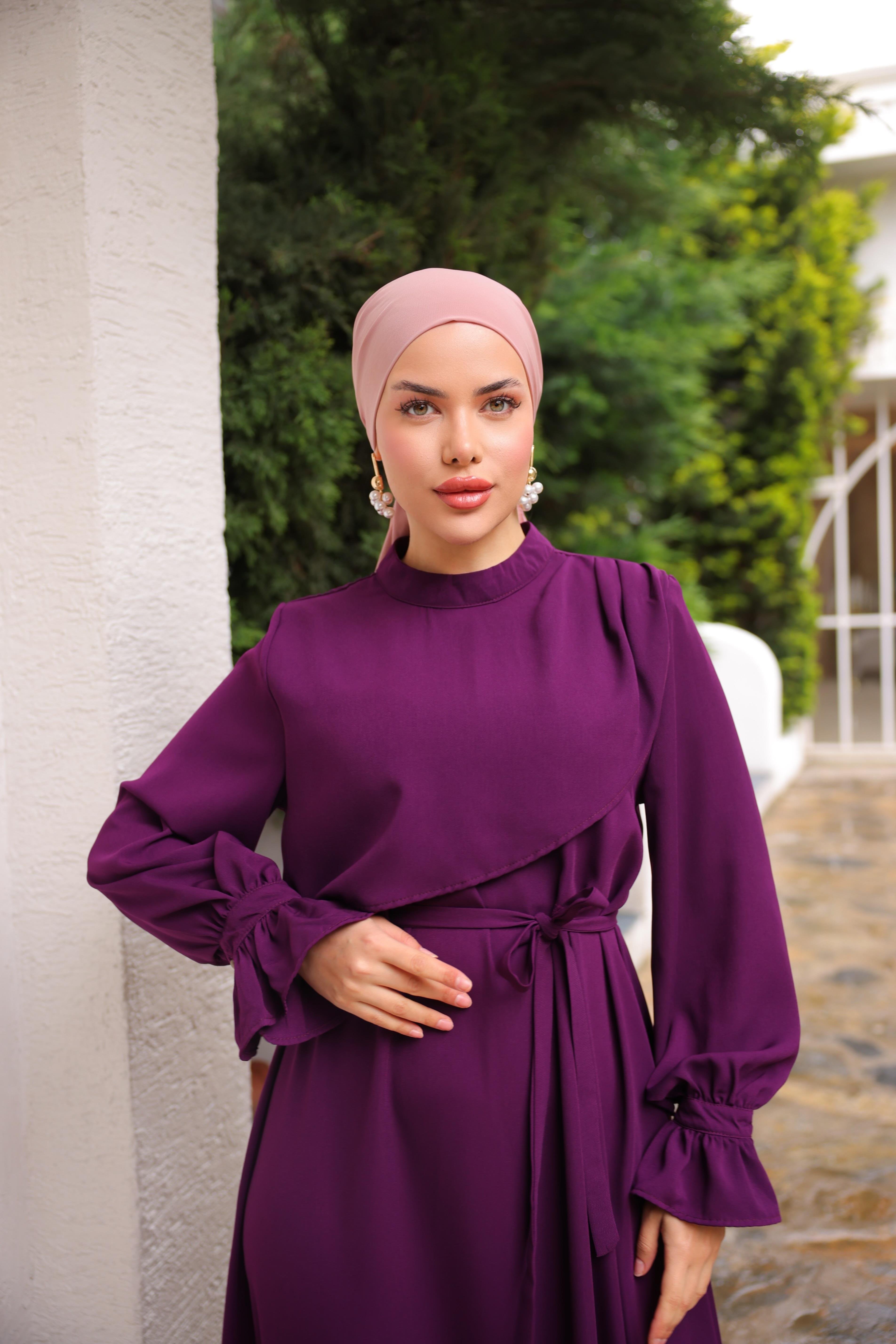 Mürdüm Anvelop Detaylı Elbise 5085