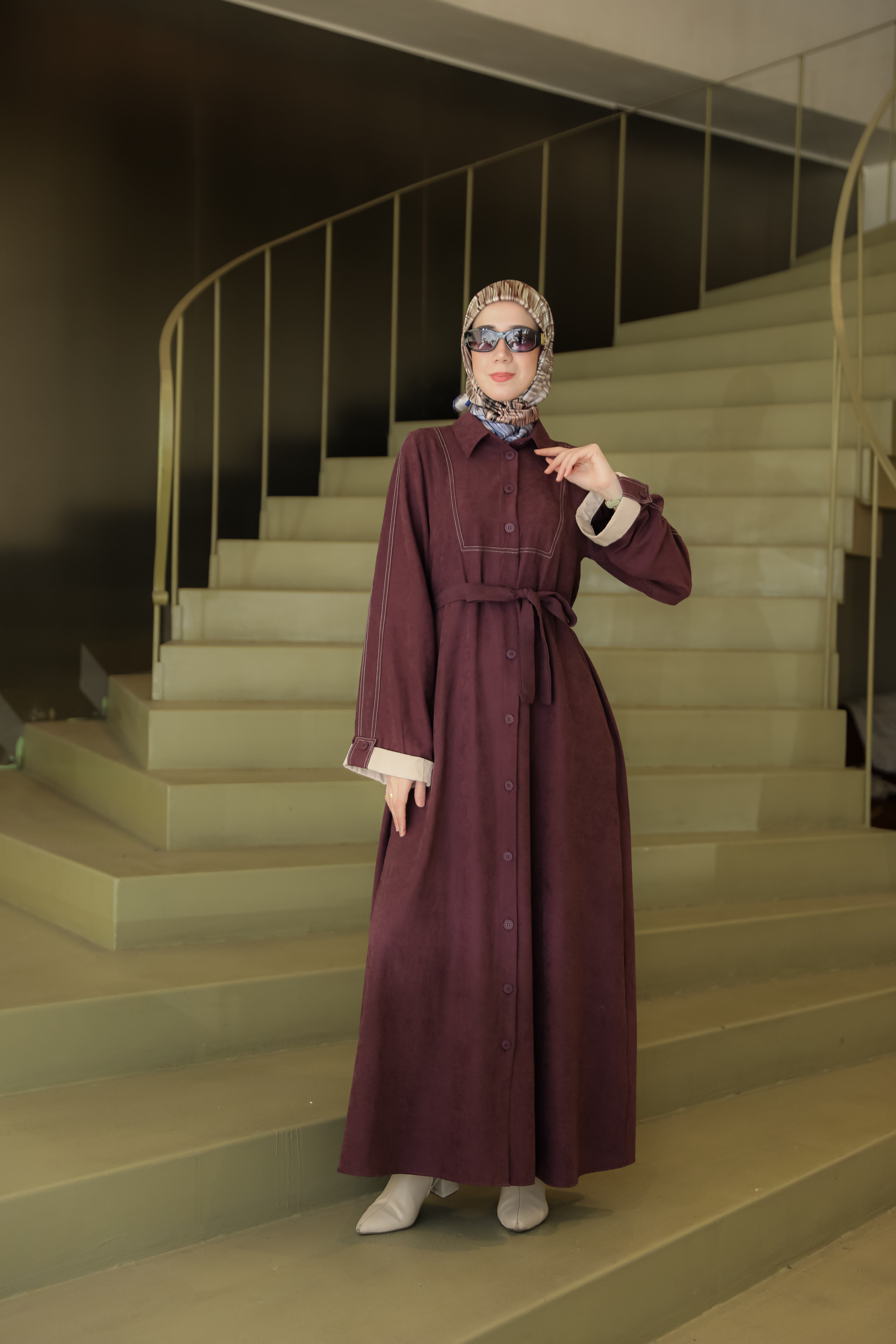 Mürdüm NSR 5166 KOL UCU GARNİLİ ELBİSE