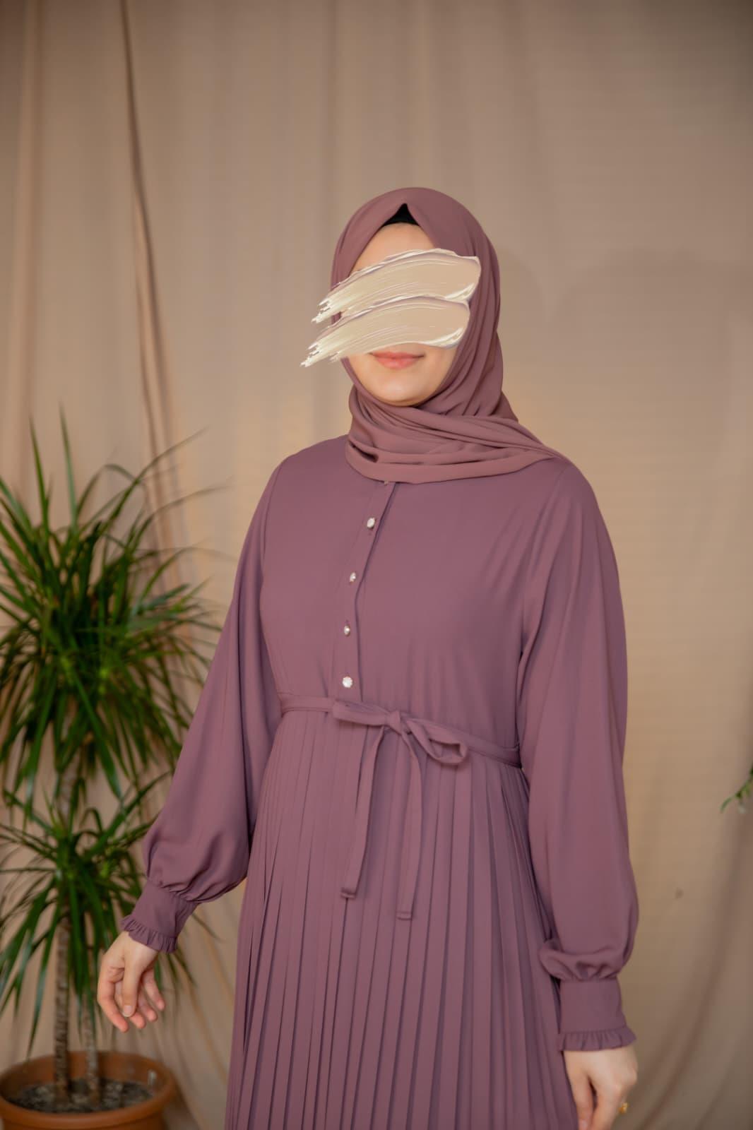 Pudra Pliseli elbise 5129