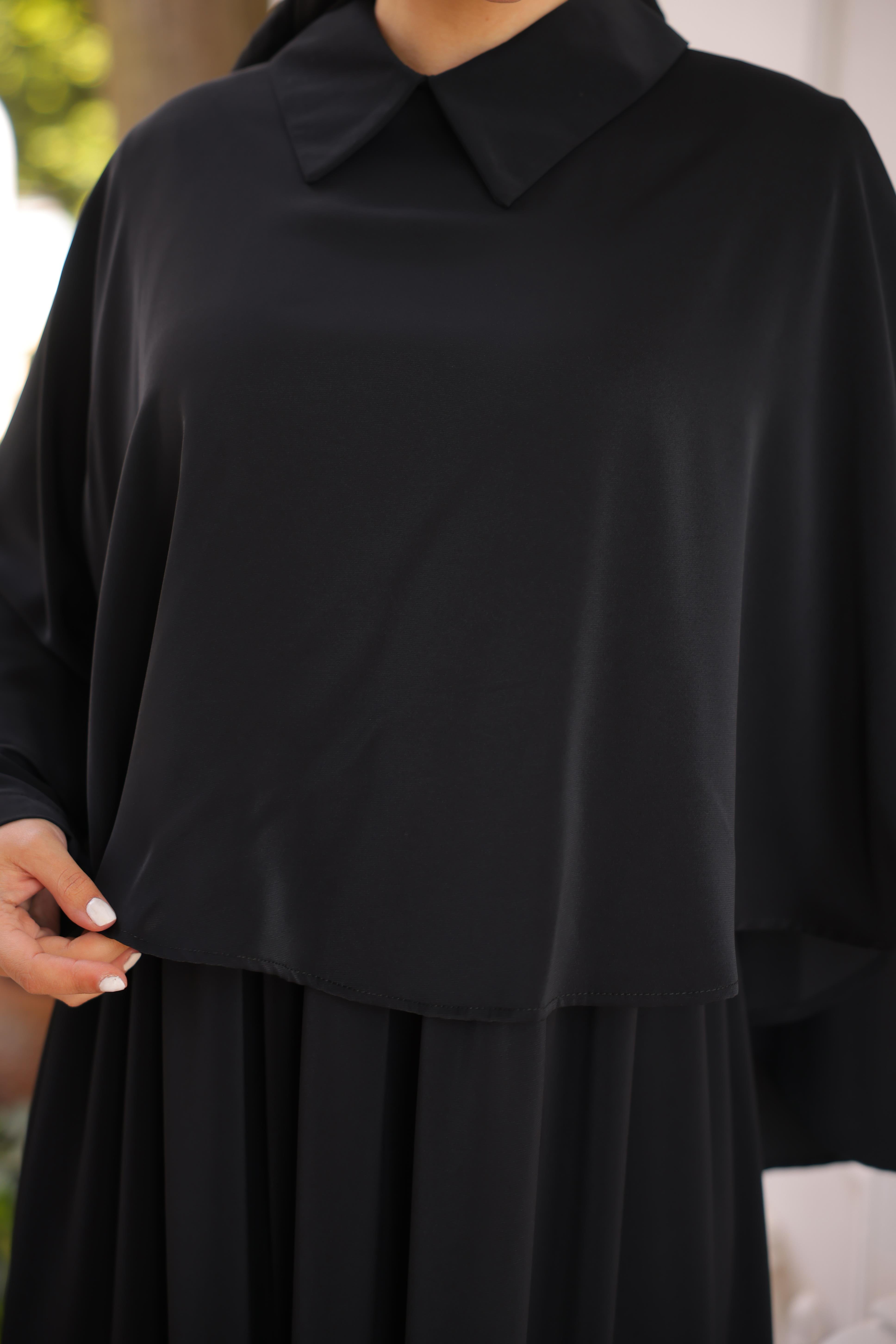 Siyah Pelerinli Elbise 5084