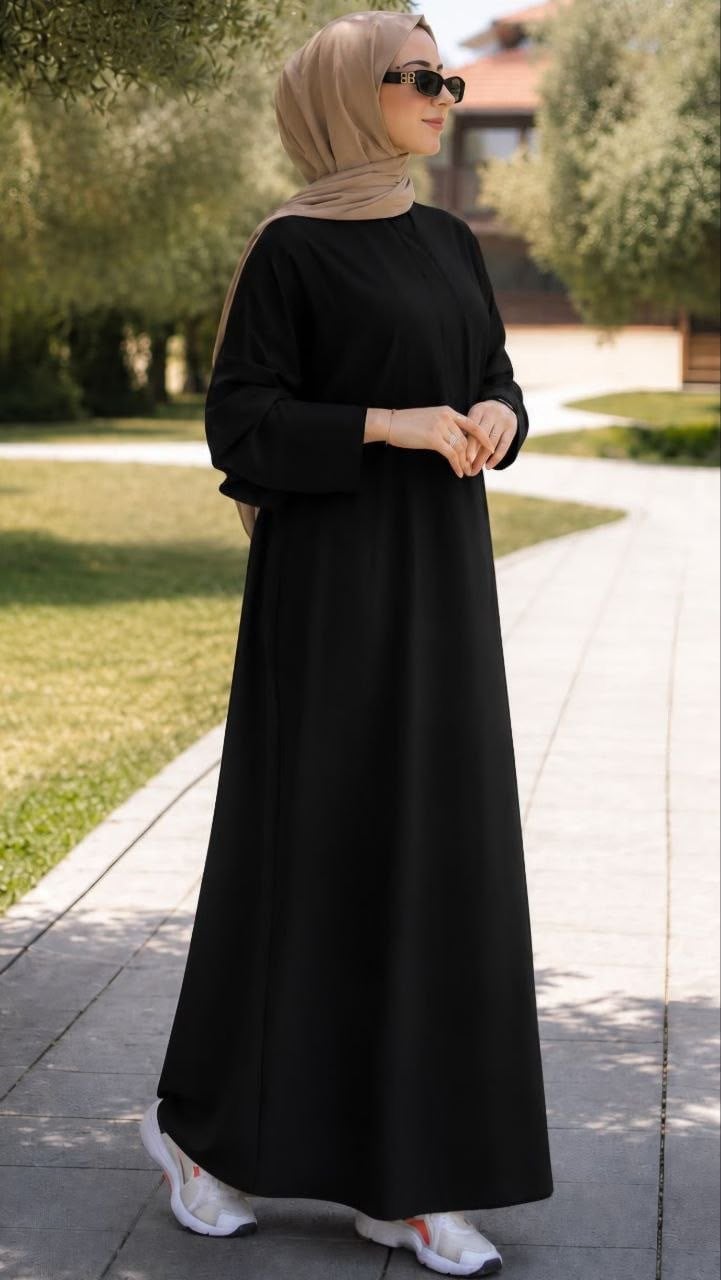 Siyah Yarasa Kol Elbise 5157
