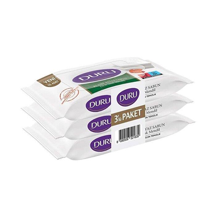 DURU BEYAZ SABUN KOKULU ISLAK MENDİL 15*3*12